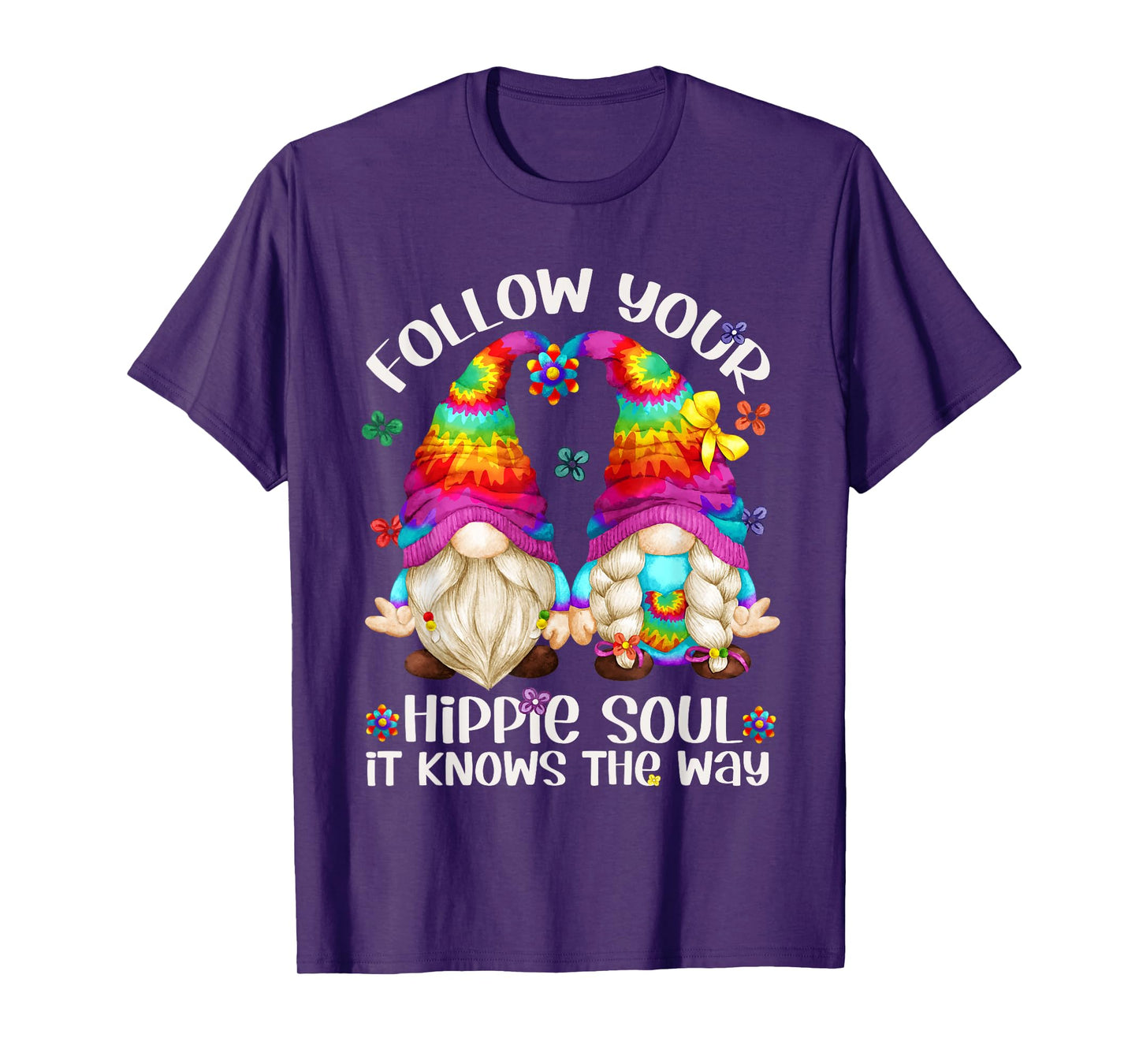 Hippie Soul Gnomies Makes Peace Sign - Cute Hippie Gnome T-Shirt
