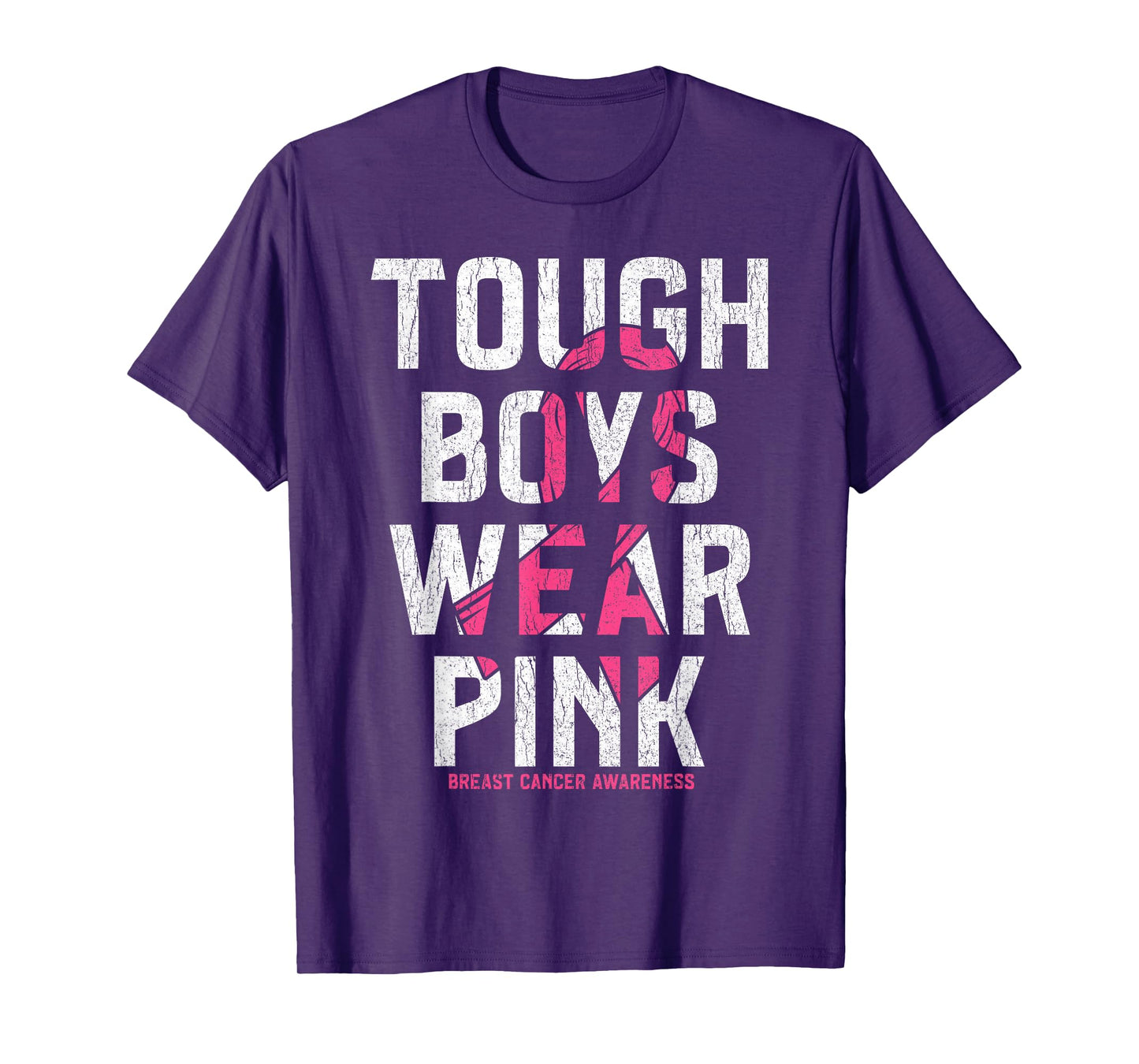 Tough Boys Wear Pink Breast Cancer Awareness Shirts Men Boys T-Shirt