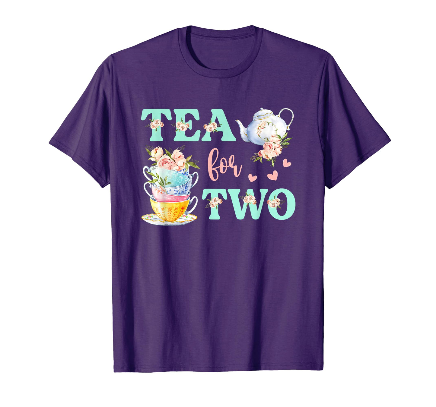 Tea For Two 2nd Birthday Outfit Girl Tea Party Bday Theme T-Shirt