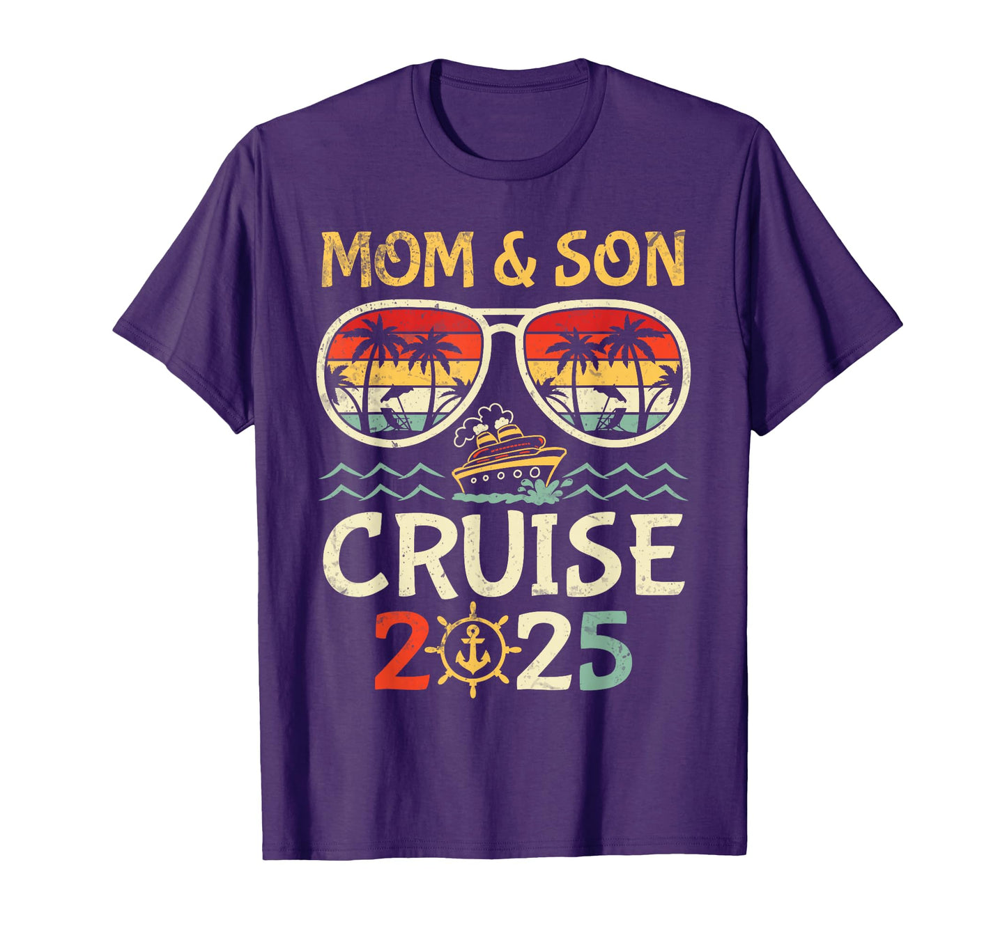 P8Shop New Trip 2025 Mom & Son Tropical Family Vacation T-Shirt - Black, Unisex-Adults/Kids, Short Sleeve, T-Shirt, Solid, Crew Neck, Medium, Summer