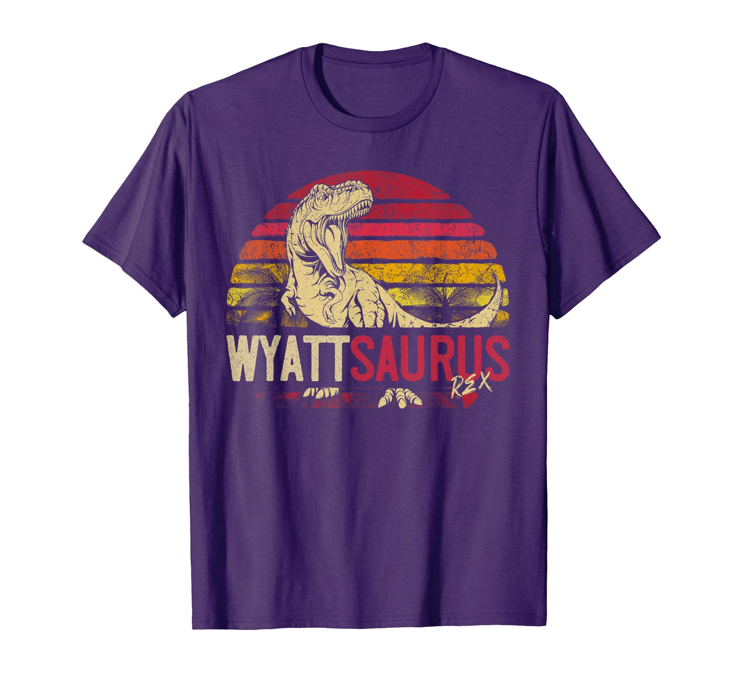 Wyatt Saurus Funny Personalized Dinosaur T Rex Name Boy Gift T-Shirt