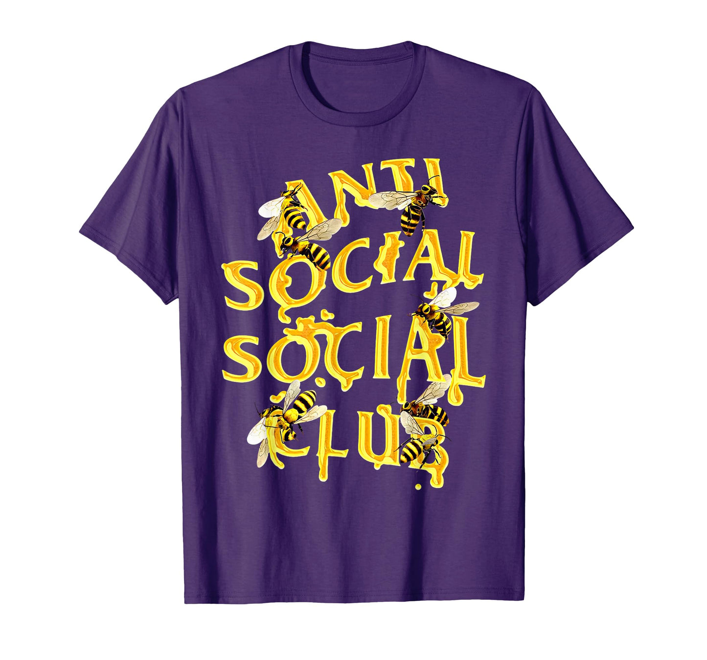 Retro Anti Social Club Bees Funny Introvert Women Men T-Shirt