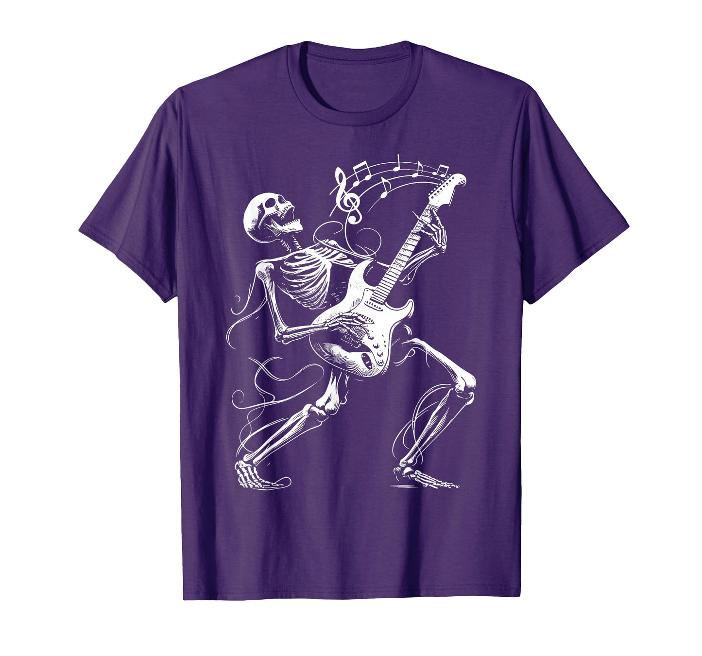 Skeleton Playing Guitar Music Gifts For Men Women Rock Band T-Shirt