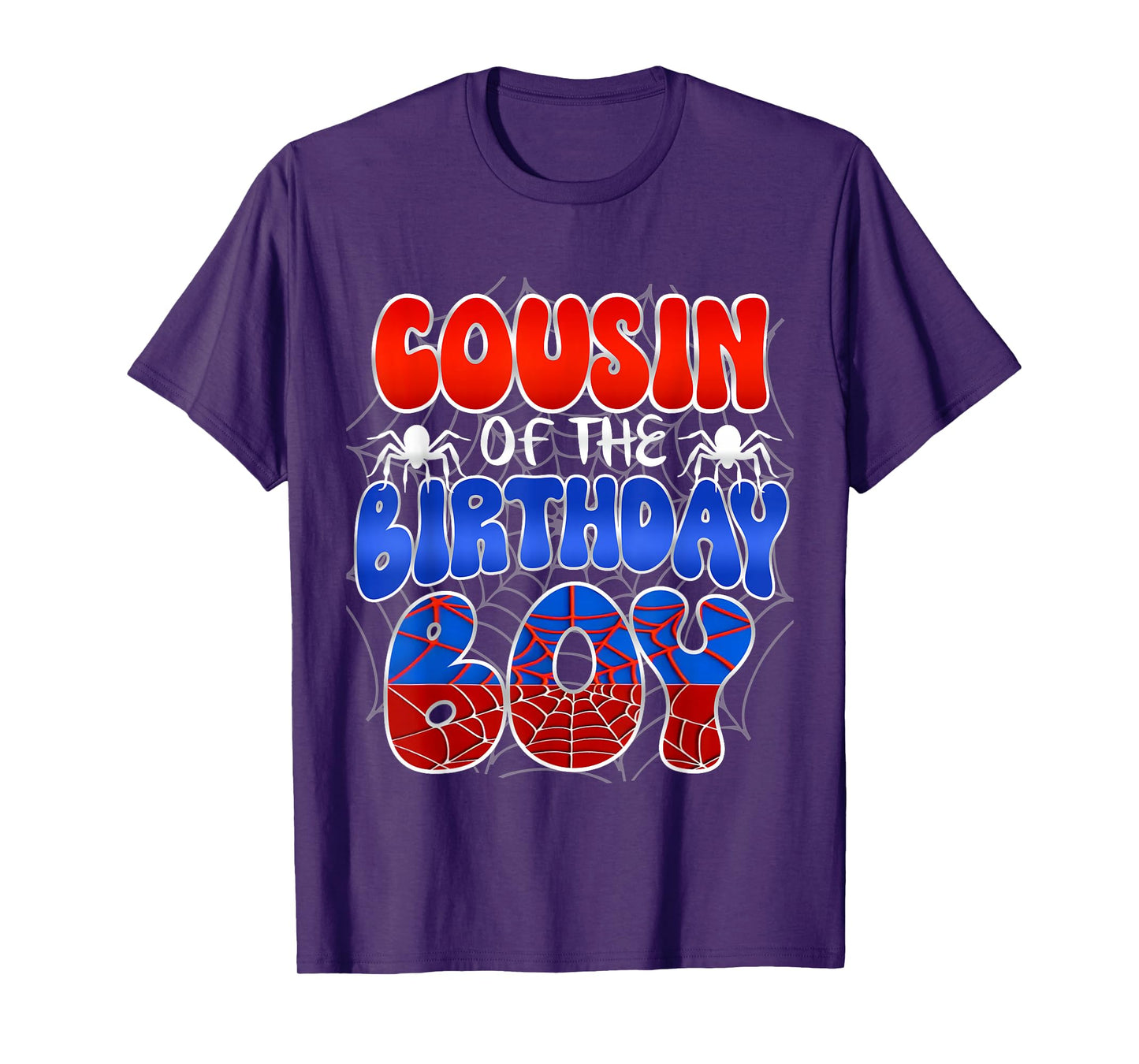 Cousin of the Birthday Boy Costume Spider Web Birthday Party T-Shirt