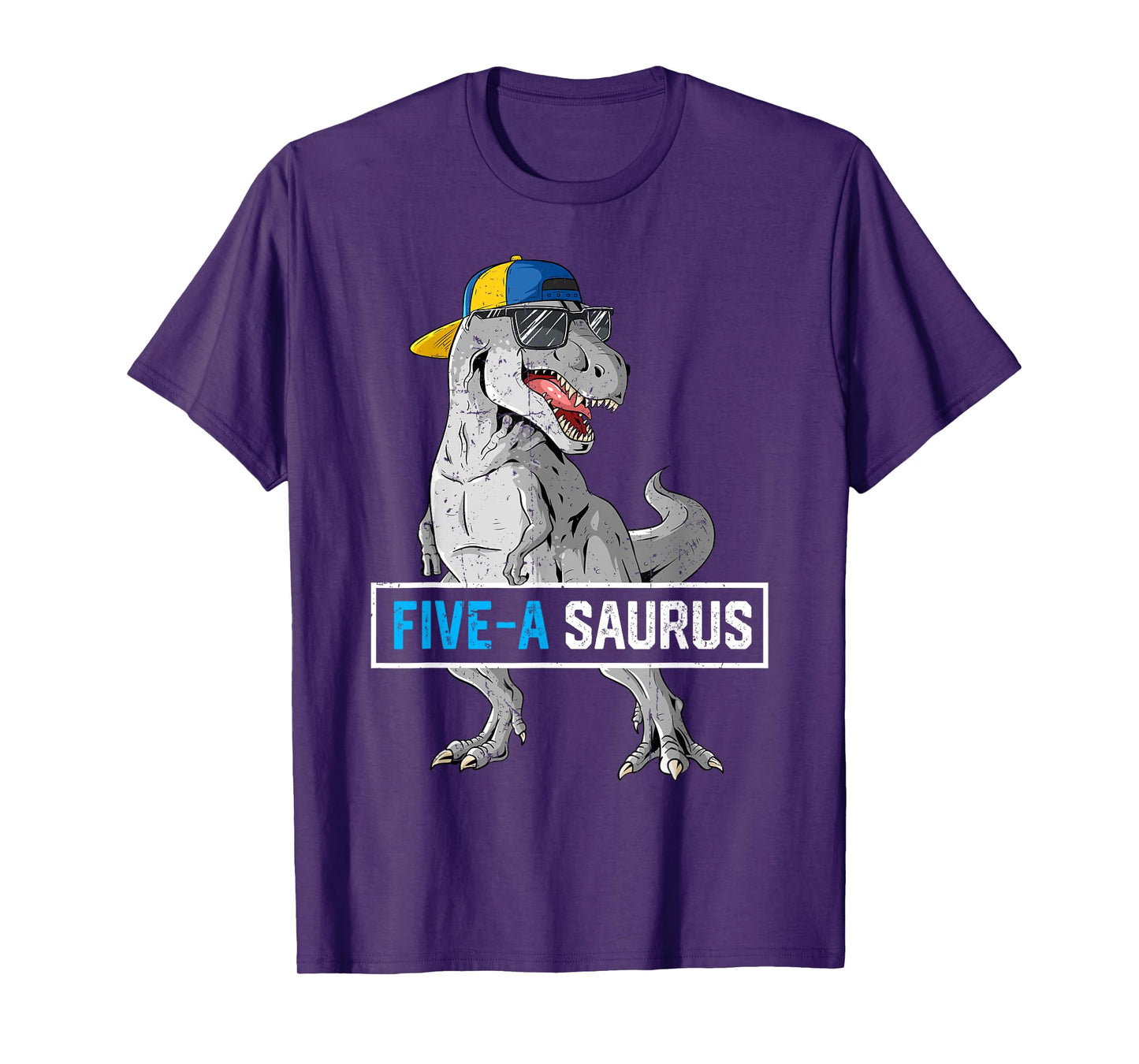 5 Years Old Dinosaur 5th Birthday T Rex Dino Five Saurus T-Shirt