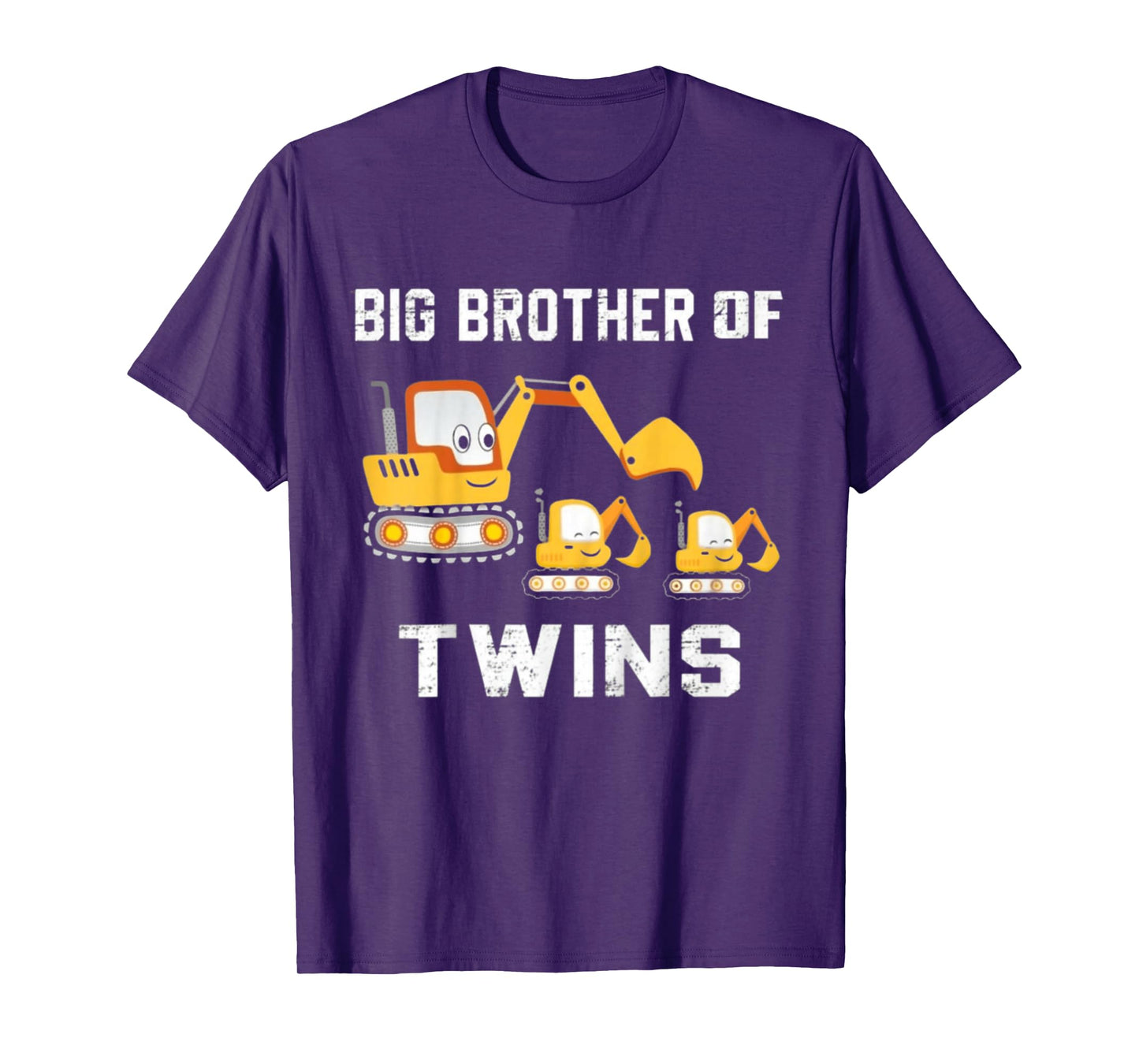 Kids Big brother Of Twins 2026 Construction Excavator Toddlers T-Shirt
