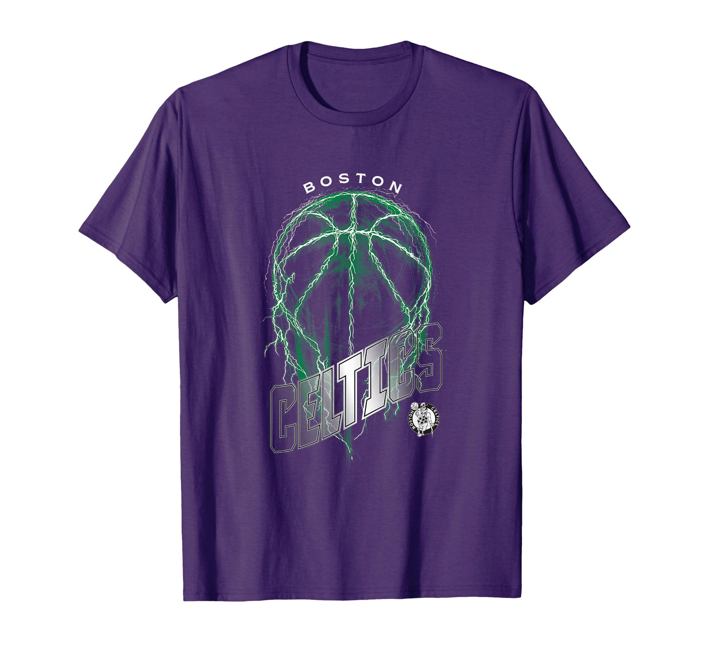 NBA Boston Celtics Lightning Bolt Basketball Logo T-Shirt