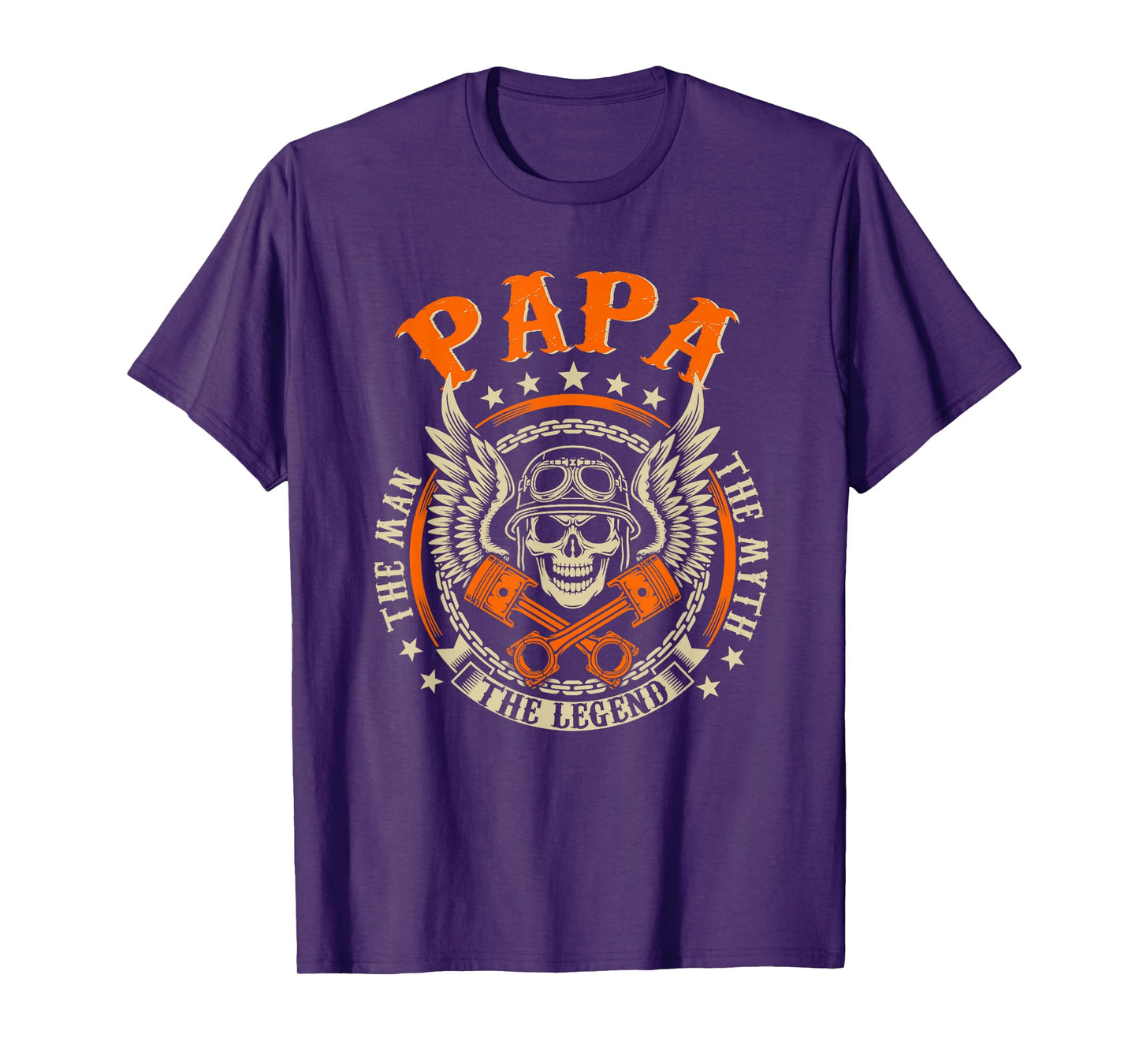 Vintage Biker Papa Motorcycles Biker For Fathers Day Mens T-Shirt