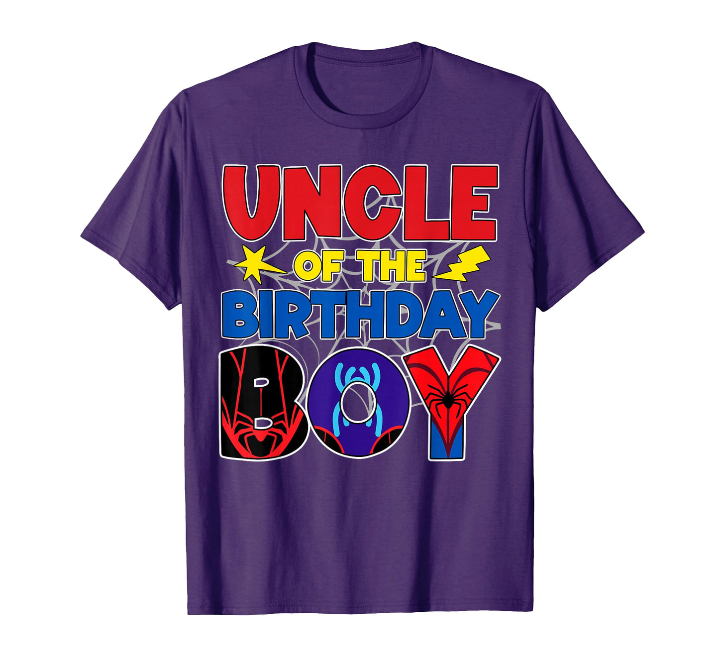 Uncle Of The Birthday Boy Matching Spider Family Birthday T-Shirt