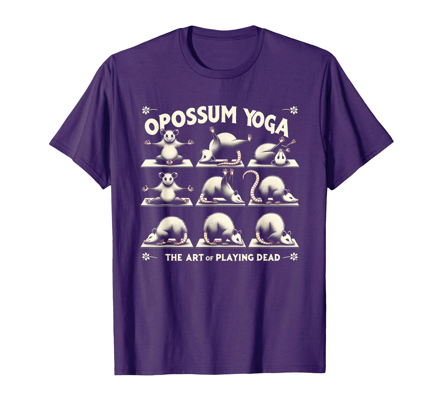 Funny Possum Yoga Lotus Meditating Zen Funny Opossums Memes T-Shirt