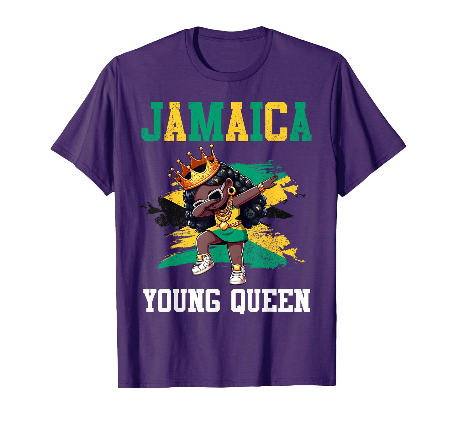 Jamaica Young Queen Jamaican Girl Proud Jamaican Flag T-Shirt