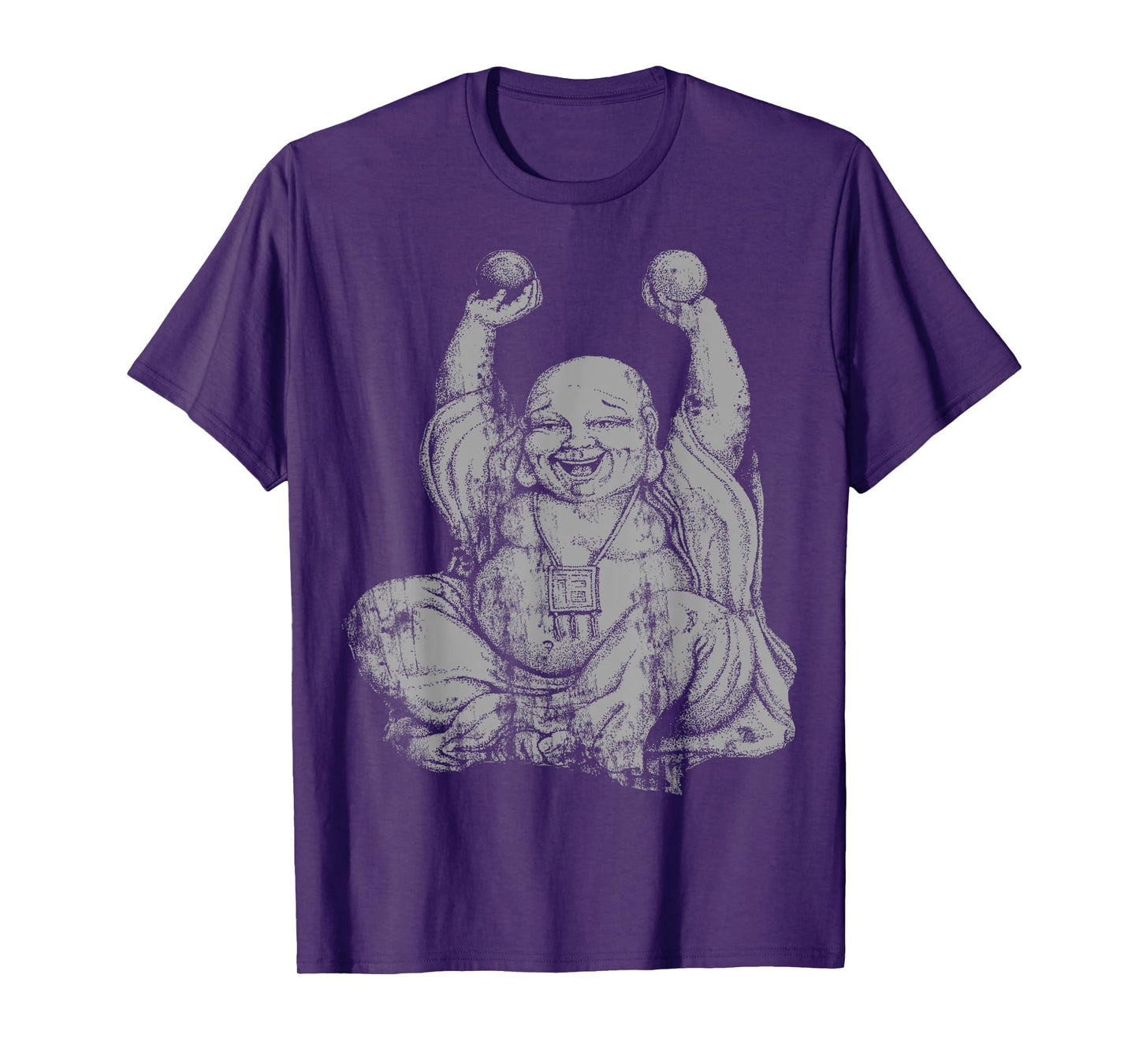 Silver Laughing Buddha Yoga T-Shirt
