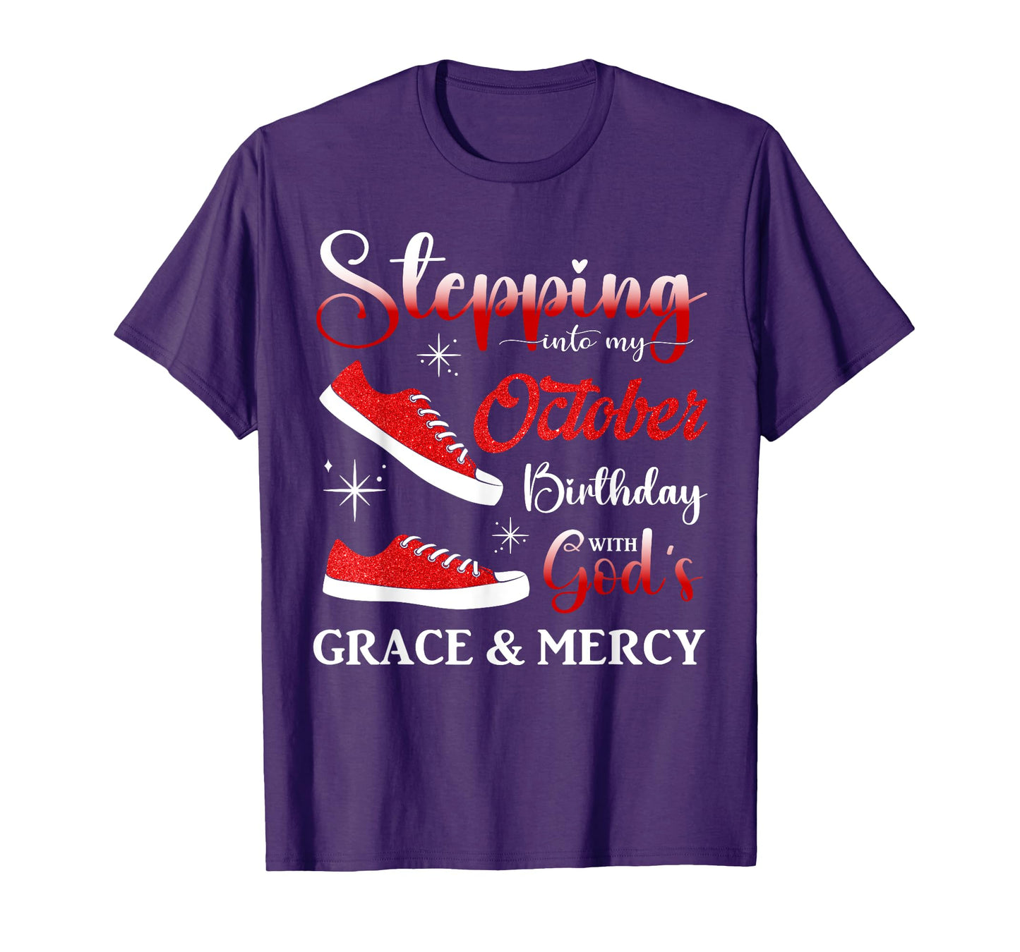Stepping into My October Birthday Men Women Kids October BD T-Shirt