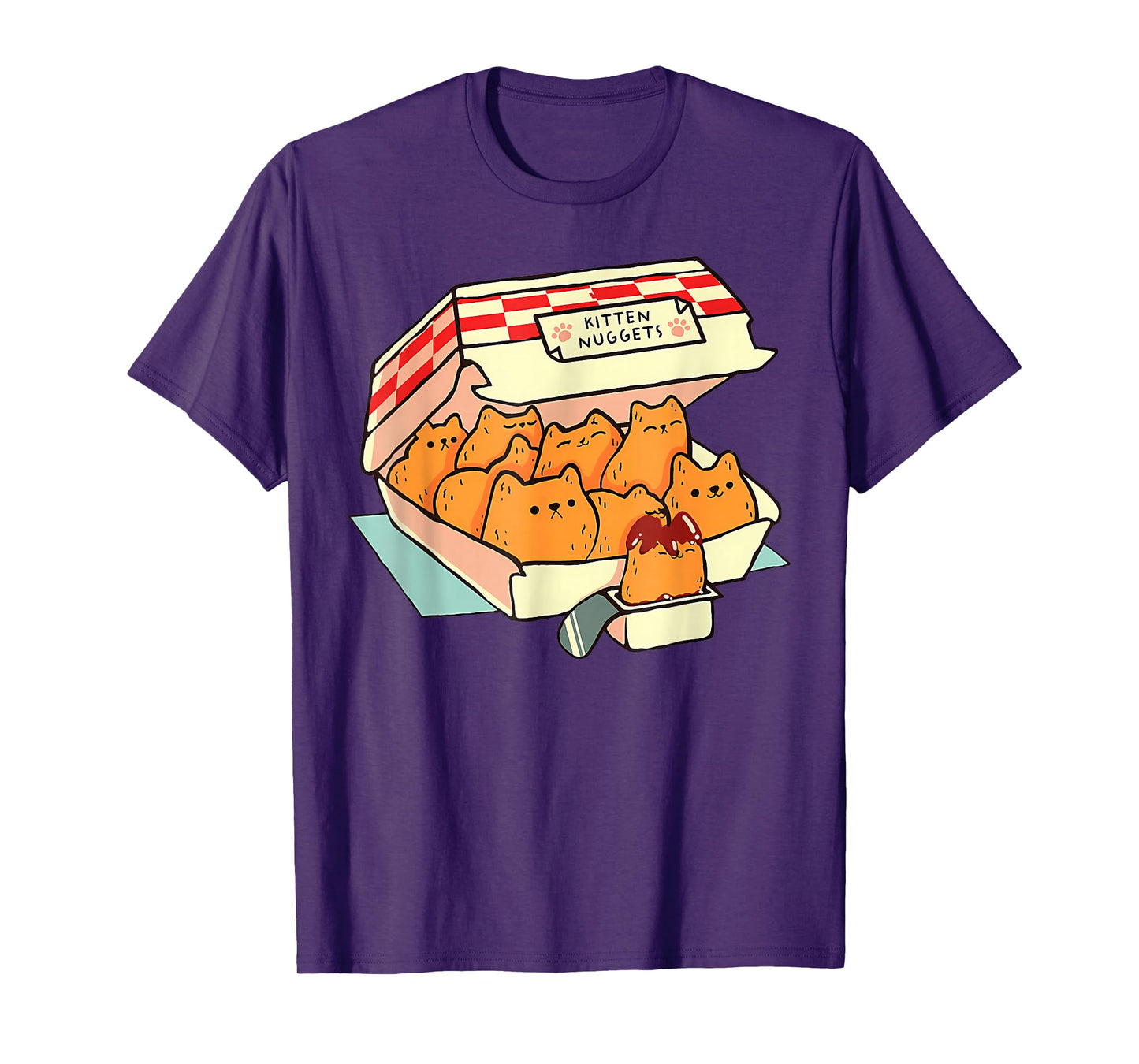 Kitten Nuggets Food Pun Cat Lover Gift Chicken Nuggets T-Shirt
