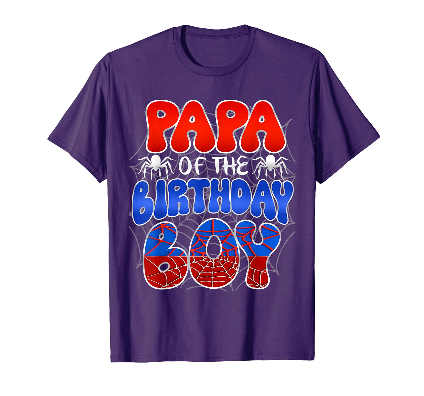 PAPA of the Birthday Boy Costume Spider Web Birthday Party T-Shirt