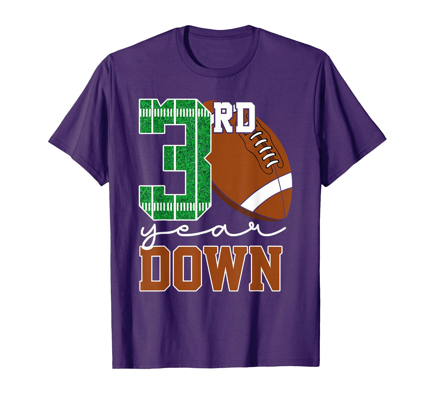 3rd Year Down Football Lover Third Birthday Boy Party T-Shirt