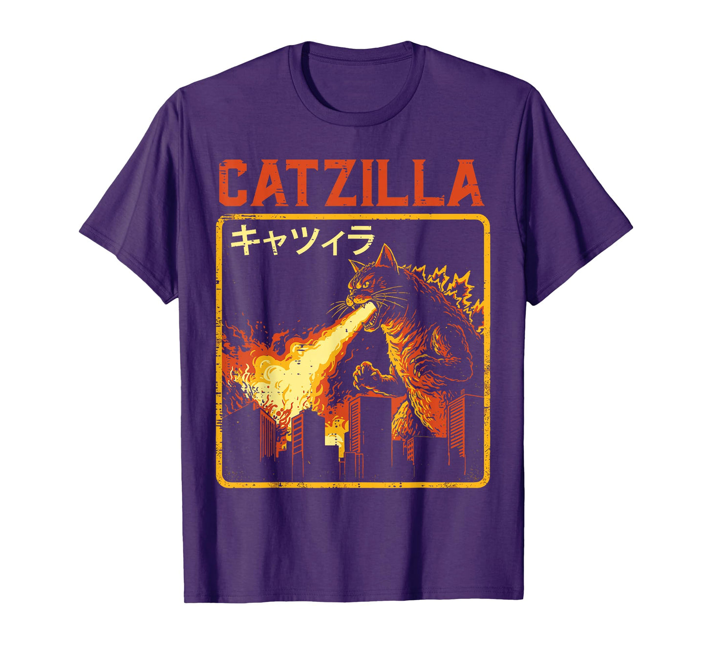 Catzilla Cat Monster Funny Japanese Parody Women Men Kids T-Shirt