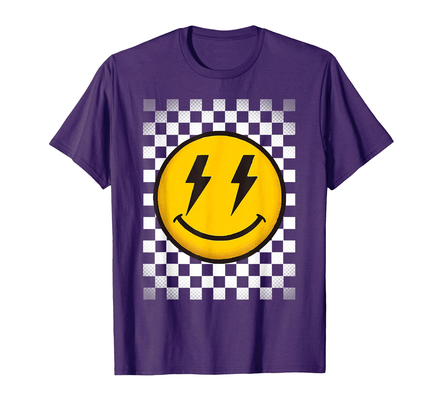 Splendifulous Happy Face Retro Checkerboard Kids Unisex T-Shirt