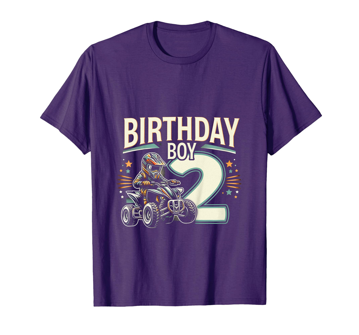 Kids 2 Year Old quad ATV Four Wheeler 2nd Birthday Boy T-Shirt