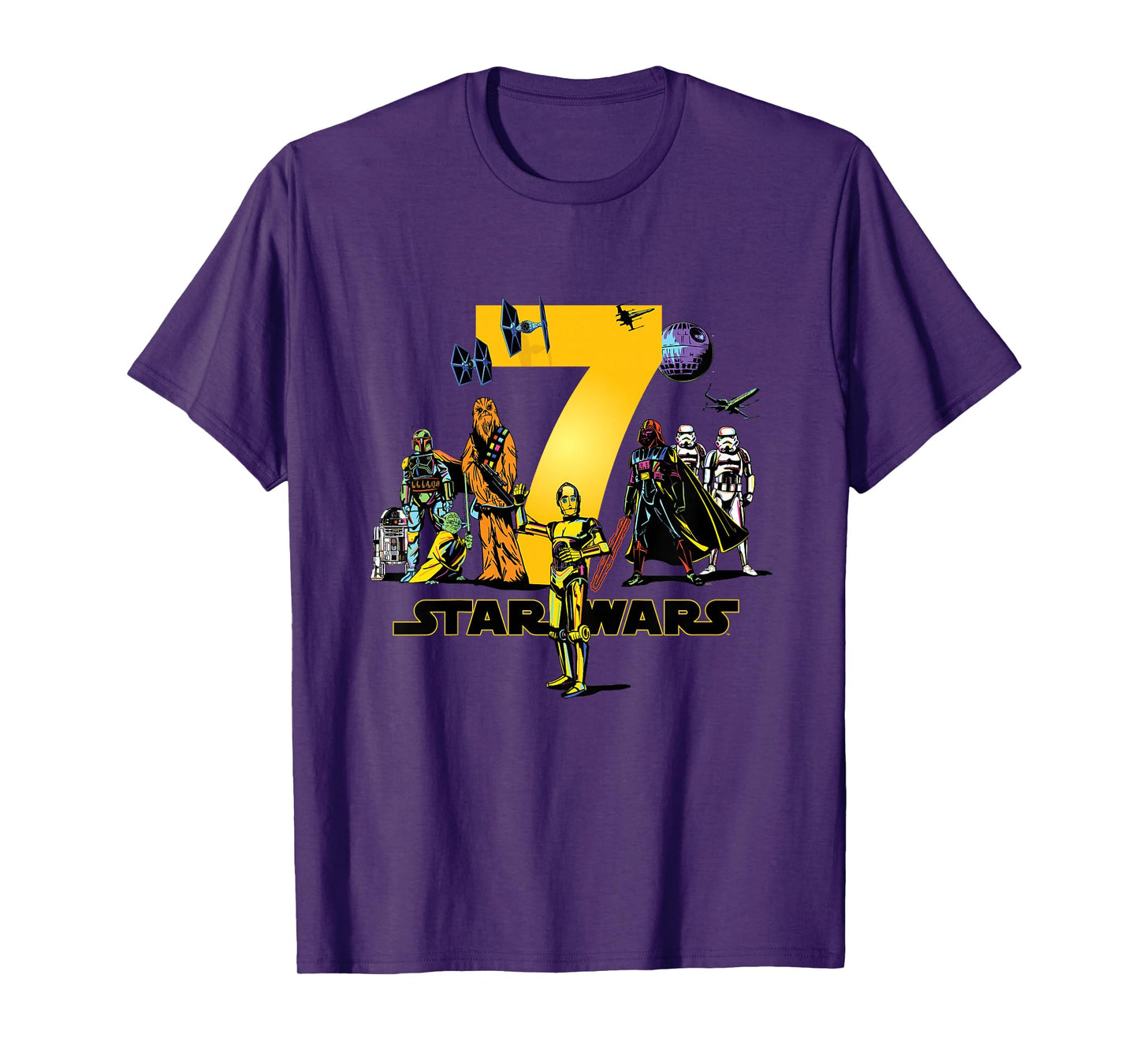 Star Wars Classic Characters Seventh Birthday 7 Years Old T-Shirt