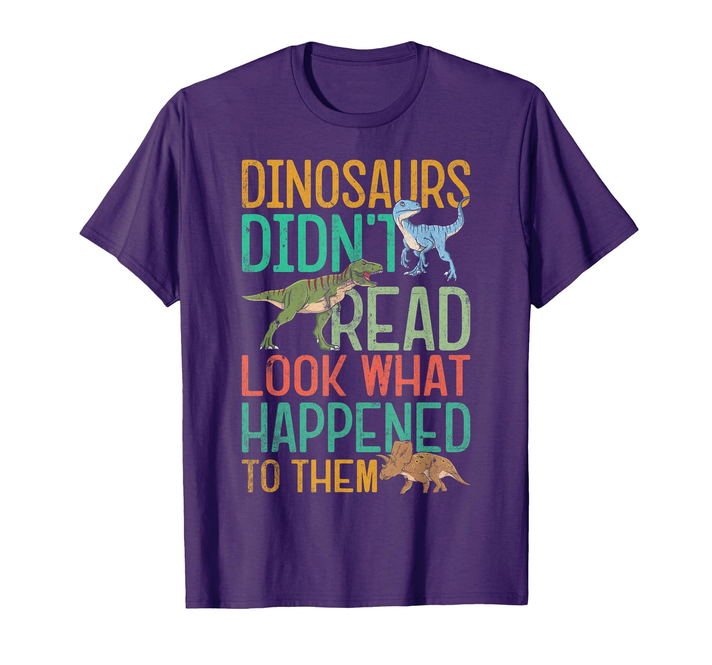 Dinosaurs Didnt Read Funny Book Lover Boys Kids Teacher T-Shirt