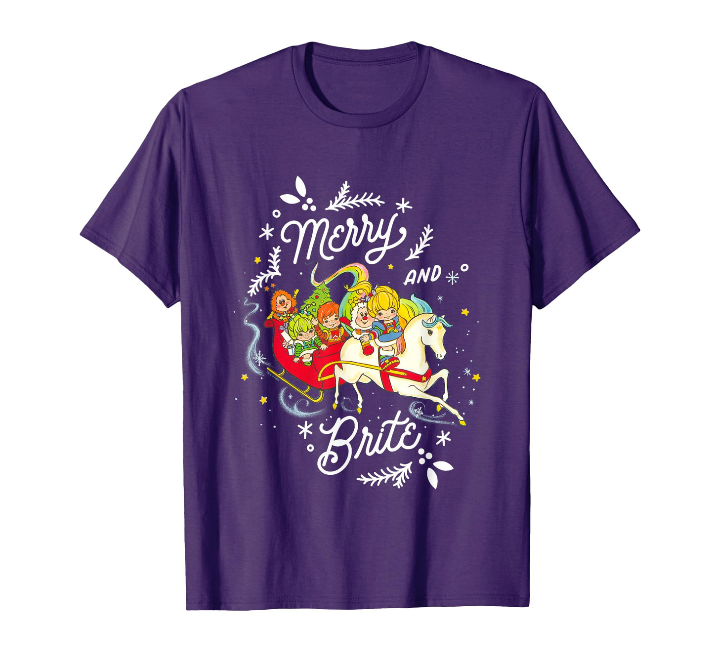 Rainbow Brite Christmas Merry & Brite Sleigh Ride T-Shirt