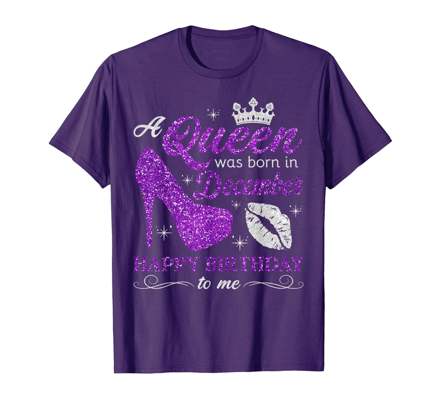 A Queen Was Born in December Women Girls December Birthday T-Shirt