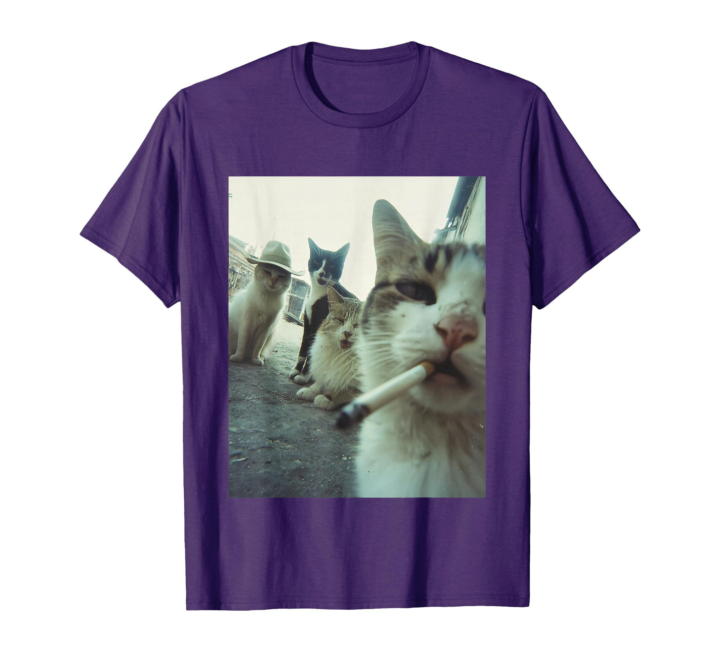 Smoking Cat Meme Funny Gifts for Men Women T-Shirt