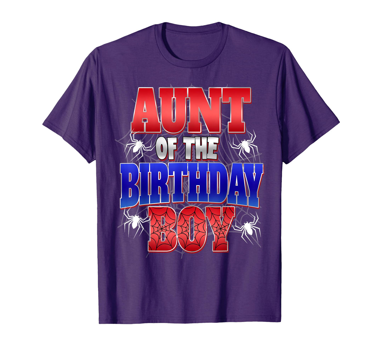 Aunt Of The Birthday Boy Costume Spider Web Birthday Party T-Shirt