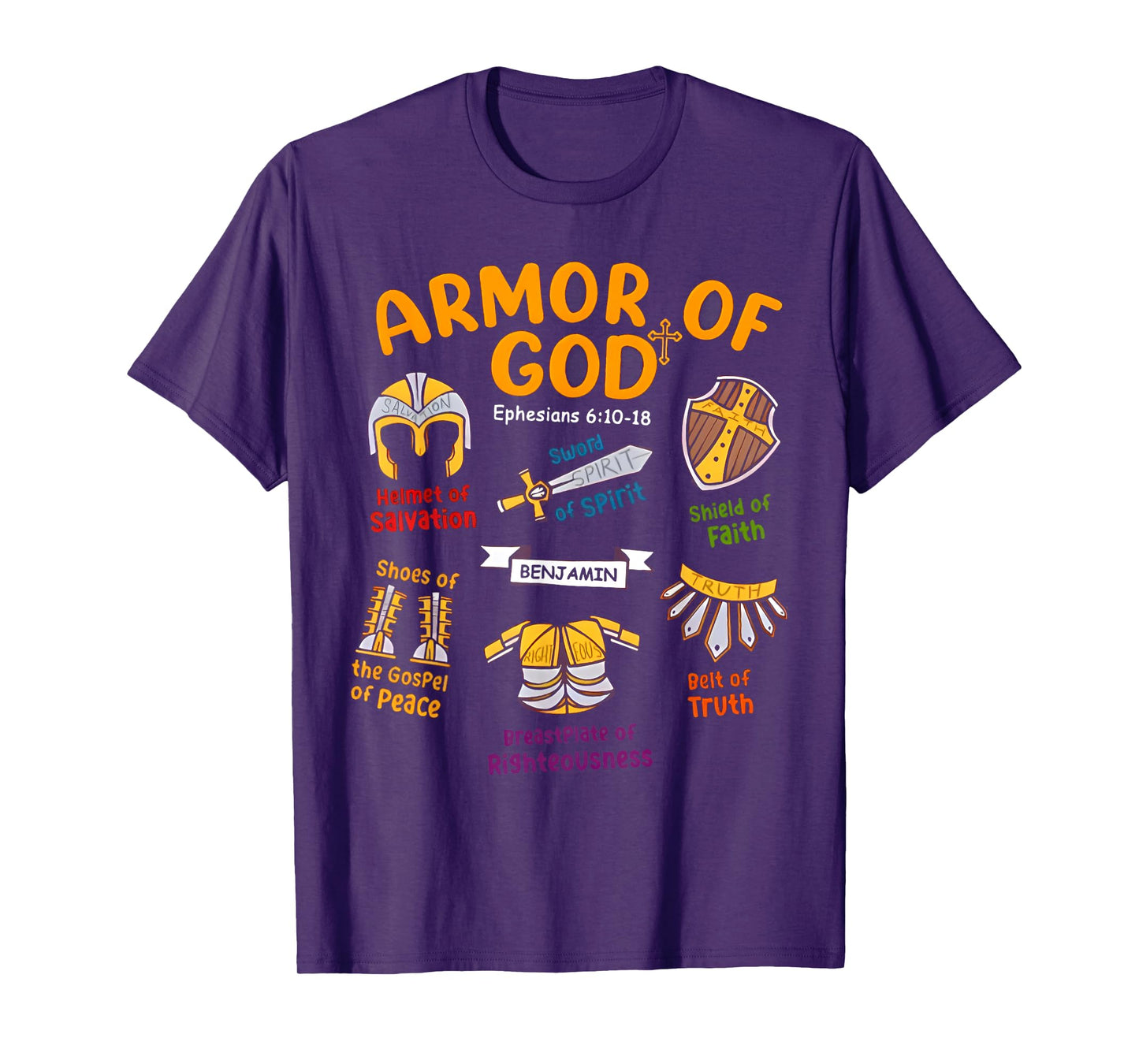 Armor of God Kids Christian Toddler Jesus Shield Ephesians T-Shirt