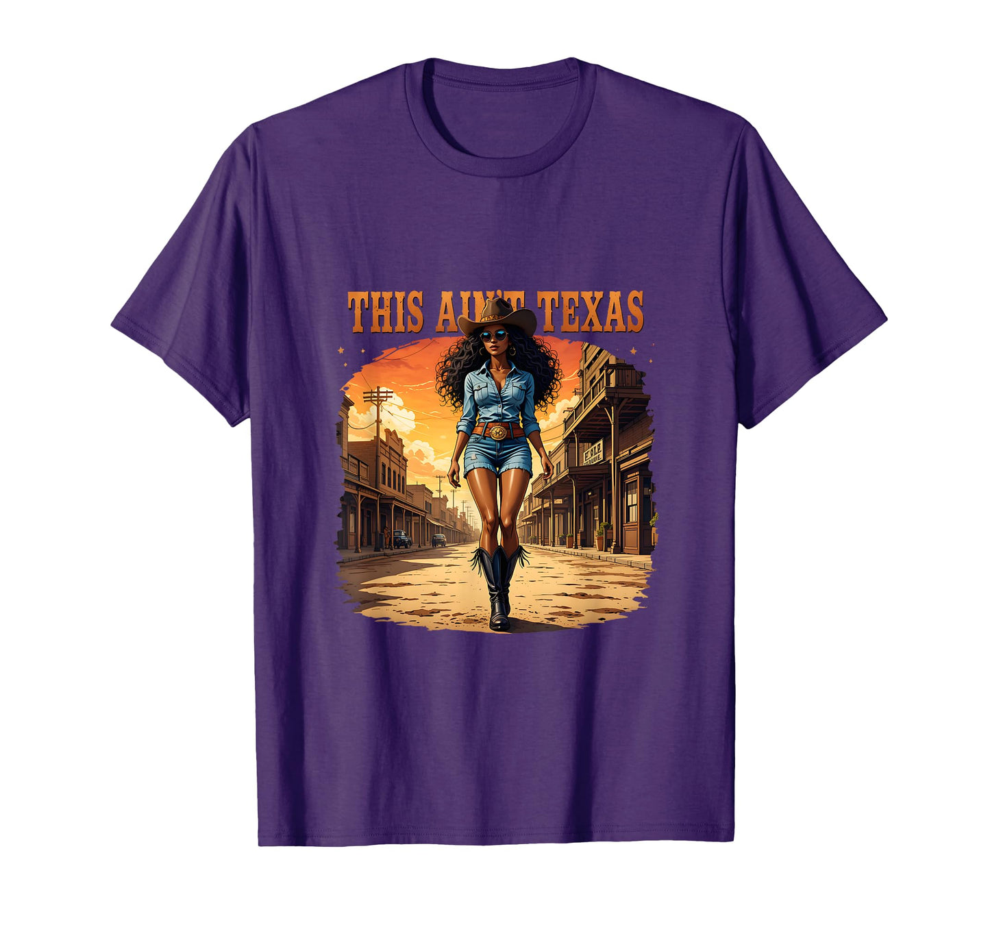 Melanin This Ain’t Texas African American Cowgirl Western T-Shirt
