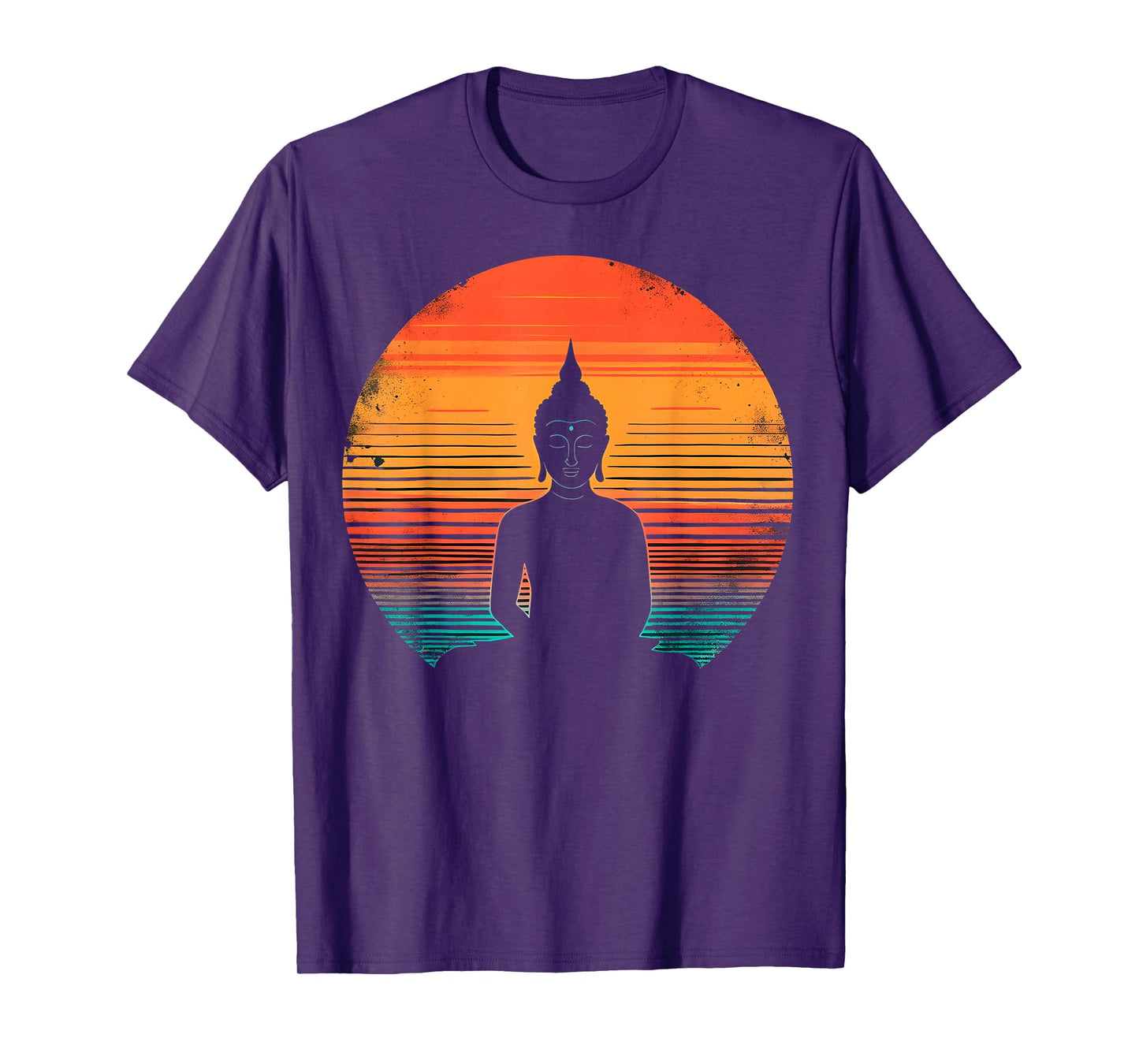 Retro Sunset Buddha Meditation Spiritual T-Shirt