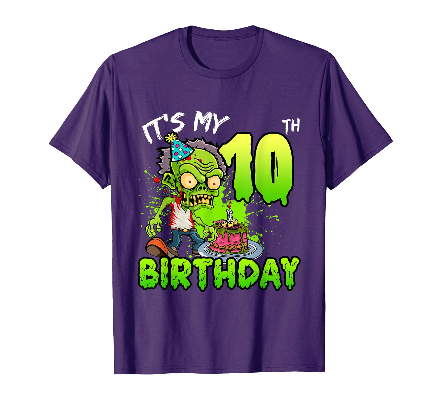 It's My 10th Birthday Zombie Lover 10 Year Old Boys Girls T-Shirt