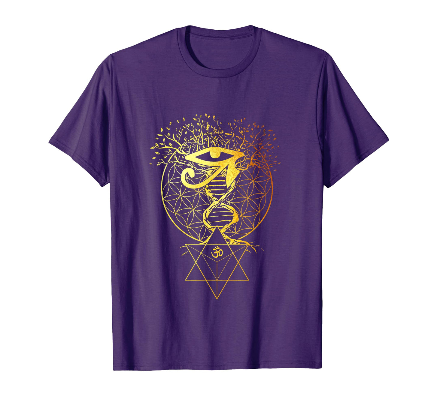 Merkabah Flower of Life Om Eye of Horus Sacred Geometry T-Shirt
