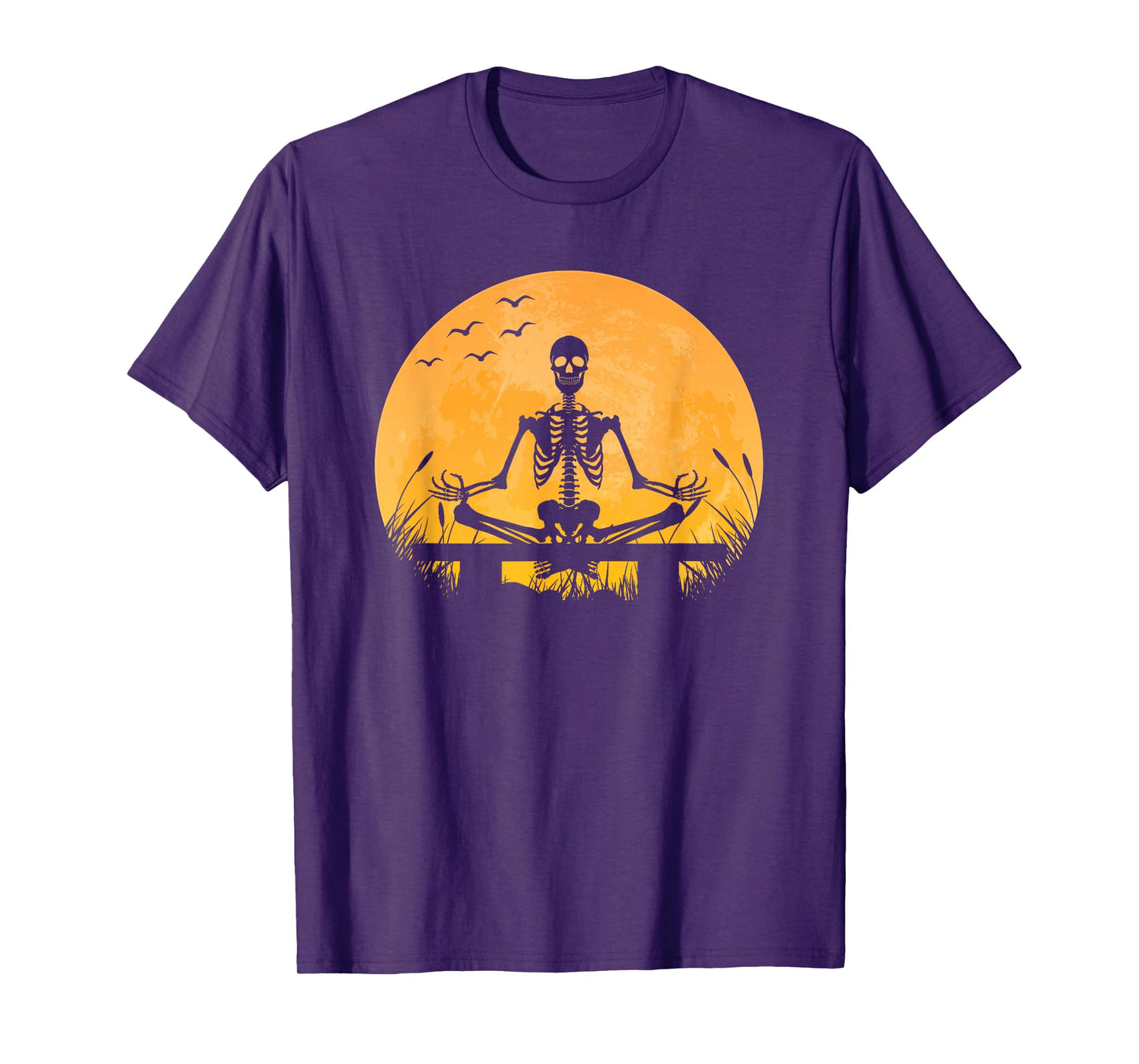 Yoga Meditation | Skeleton meditates | Moon | Yoga Pose T-Shirt