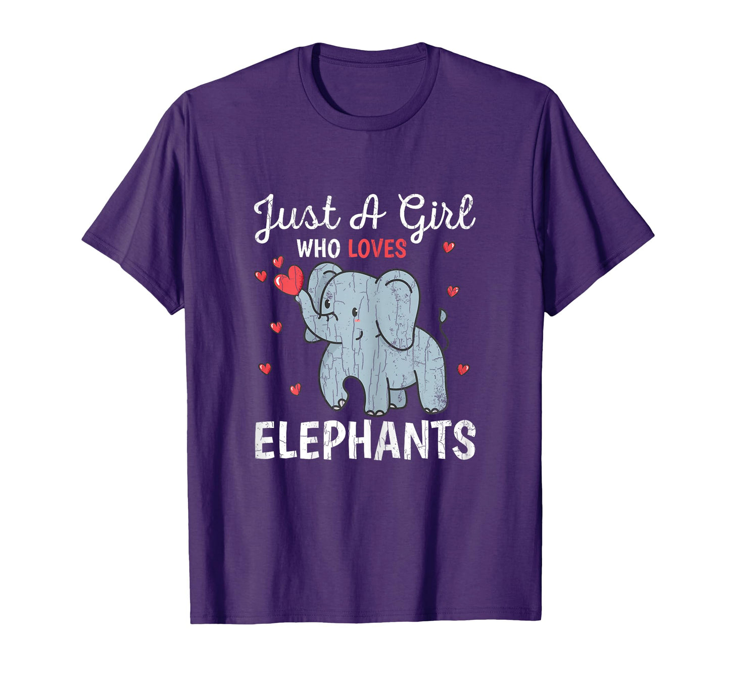 Just A Girl Who Loves Elephants Funny Cute Women Graphic T-Shirt