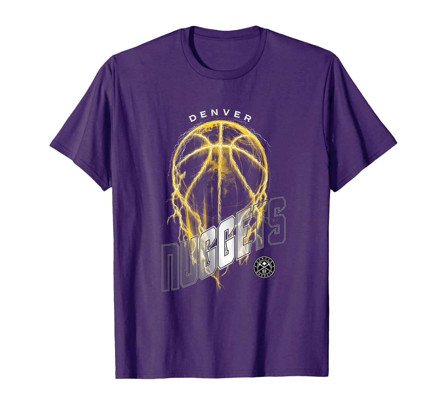 NBA Denver Nuggets Lightning Bolt Basketball Logo T-Shirt