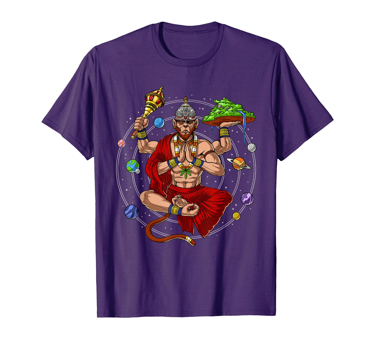 Hanuman Hindu God Monkey Yoga Meditation Hinduism Mythology T-Shirt