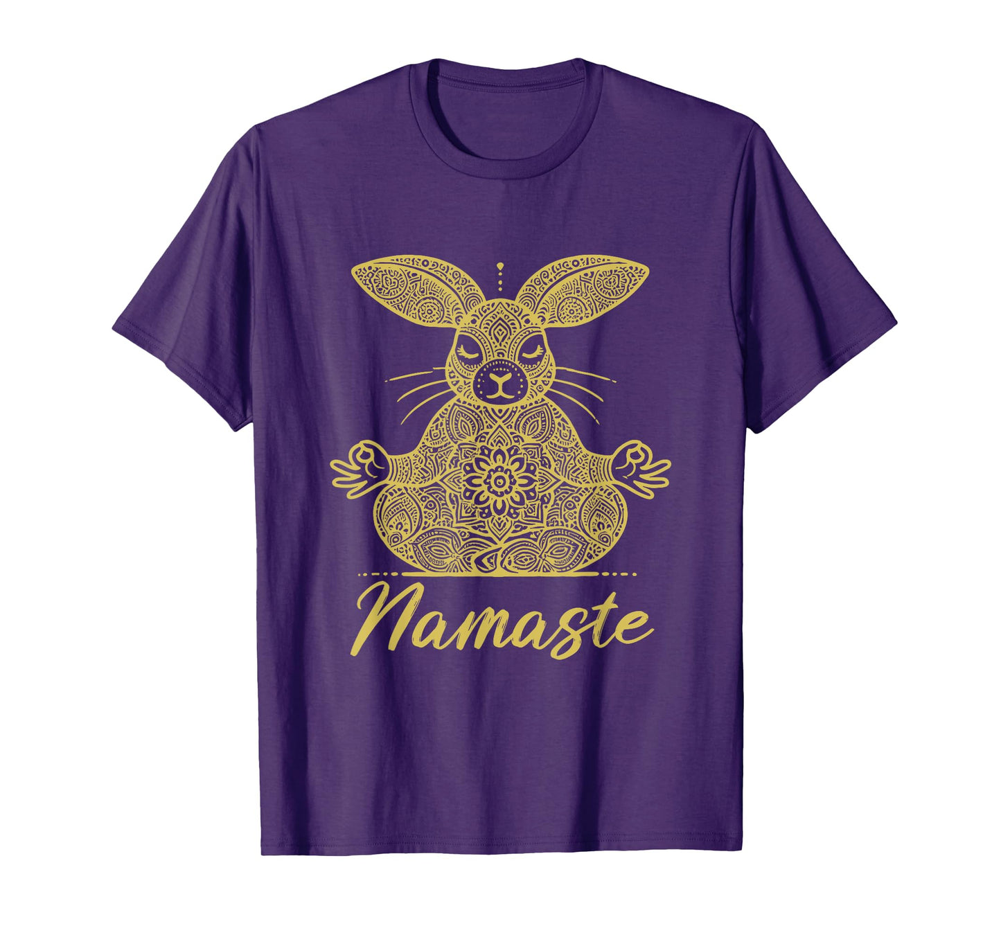 Namaste Rabbit with Mandala Funny Yoga Meditation Rabbit T-Shirt