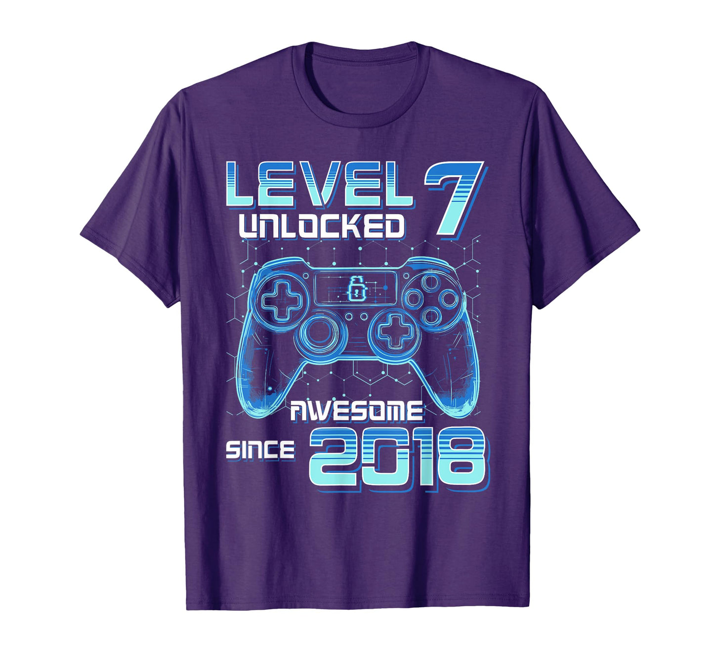 Level 7 Unlocked Video Game Party 7th Birthday Gamer Boys T-Shirt