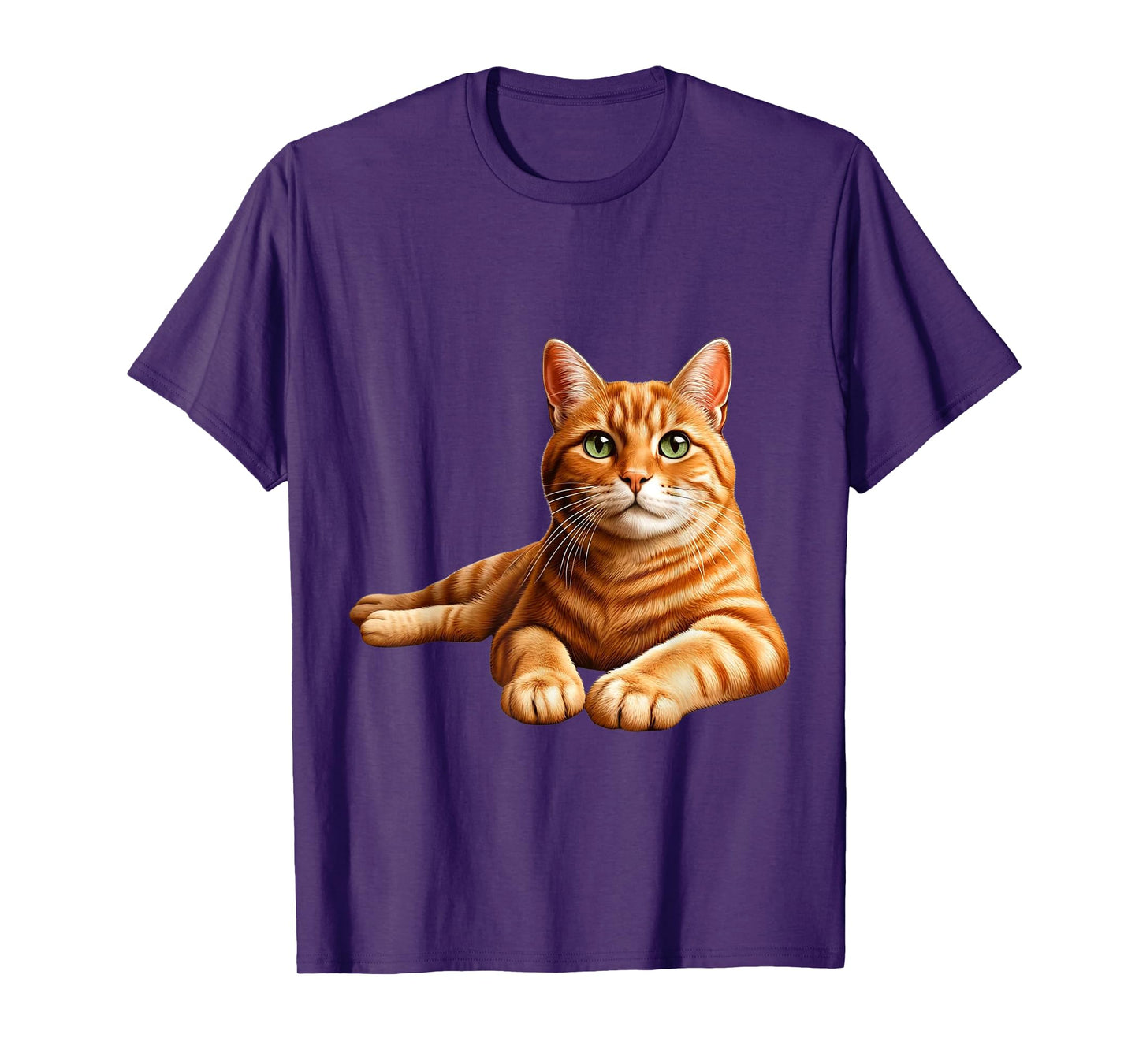 Realistic Orange Tabby Cat Cute Pet Portrait T-Shirt for Men Women Kids