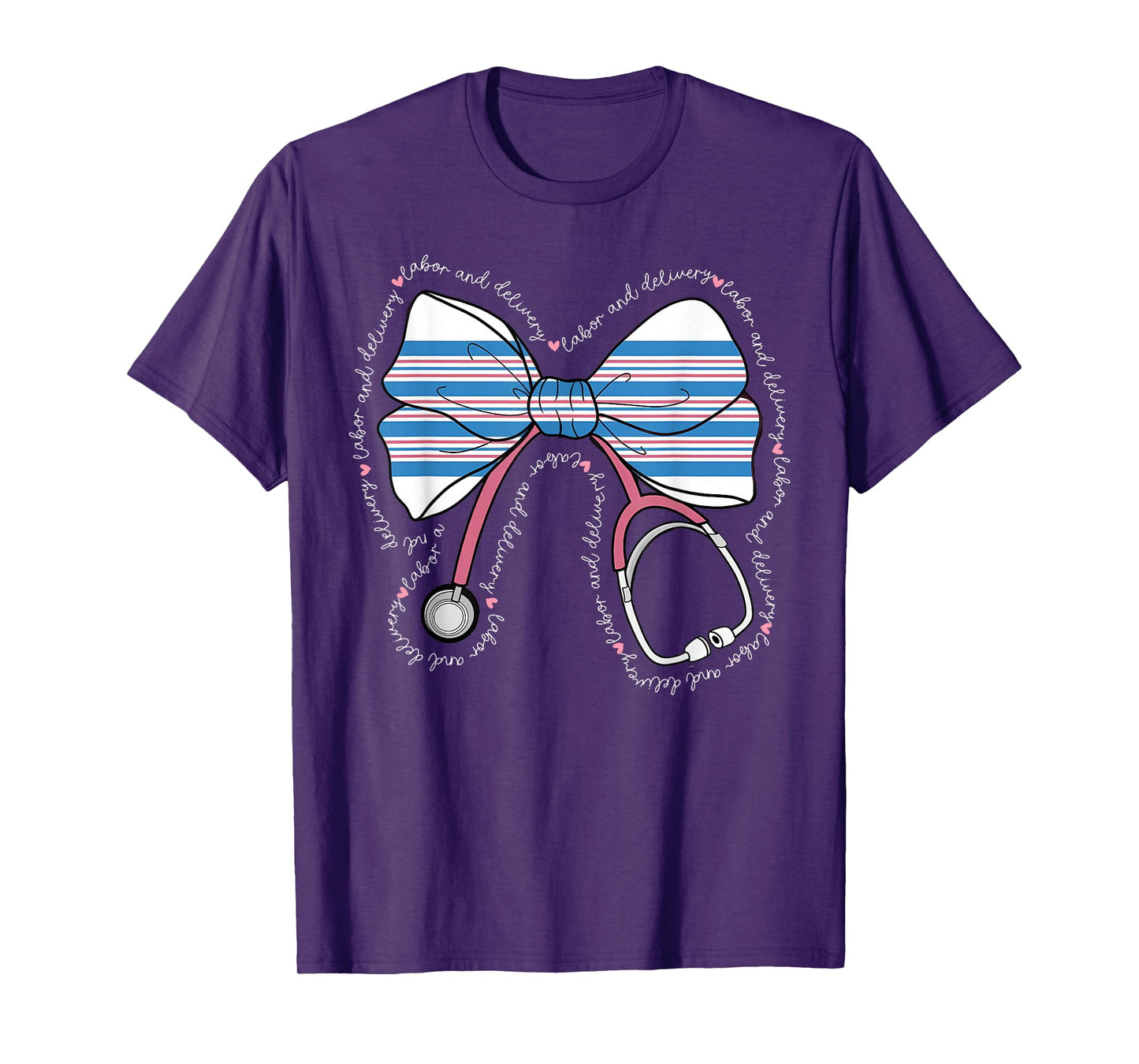 Stethoscope Coquette Bow Baby Blanket Labor and Delivery RN T-Shirt