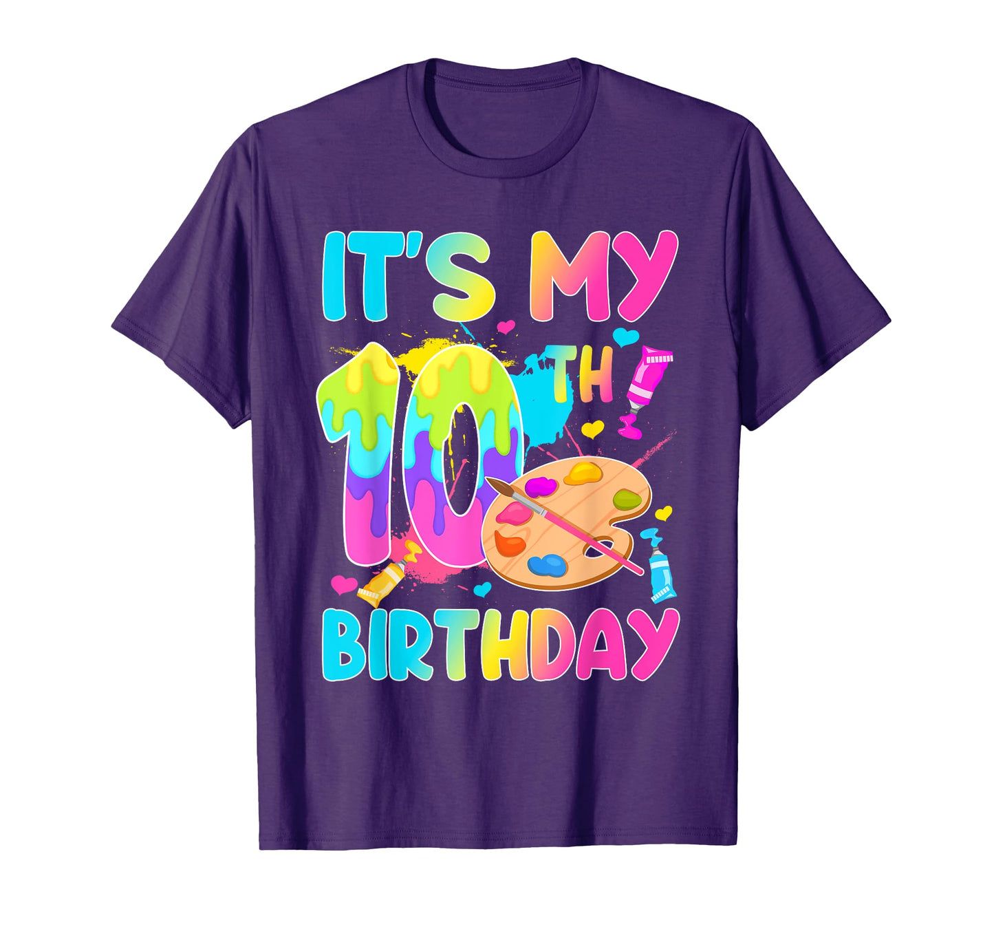 It's My 10th Birthday Painting Art Theme 10 Year Old Artist T-Shirt