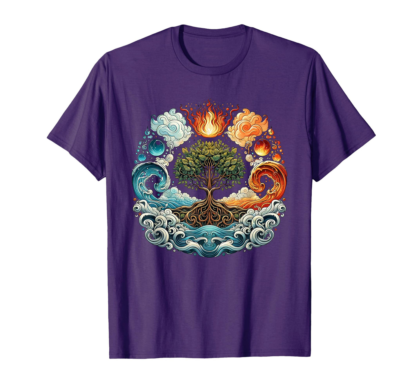 Tree of Life Spiritual Earth, Water, Fire & Air T-Shirt