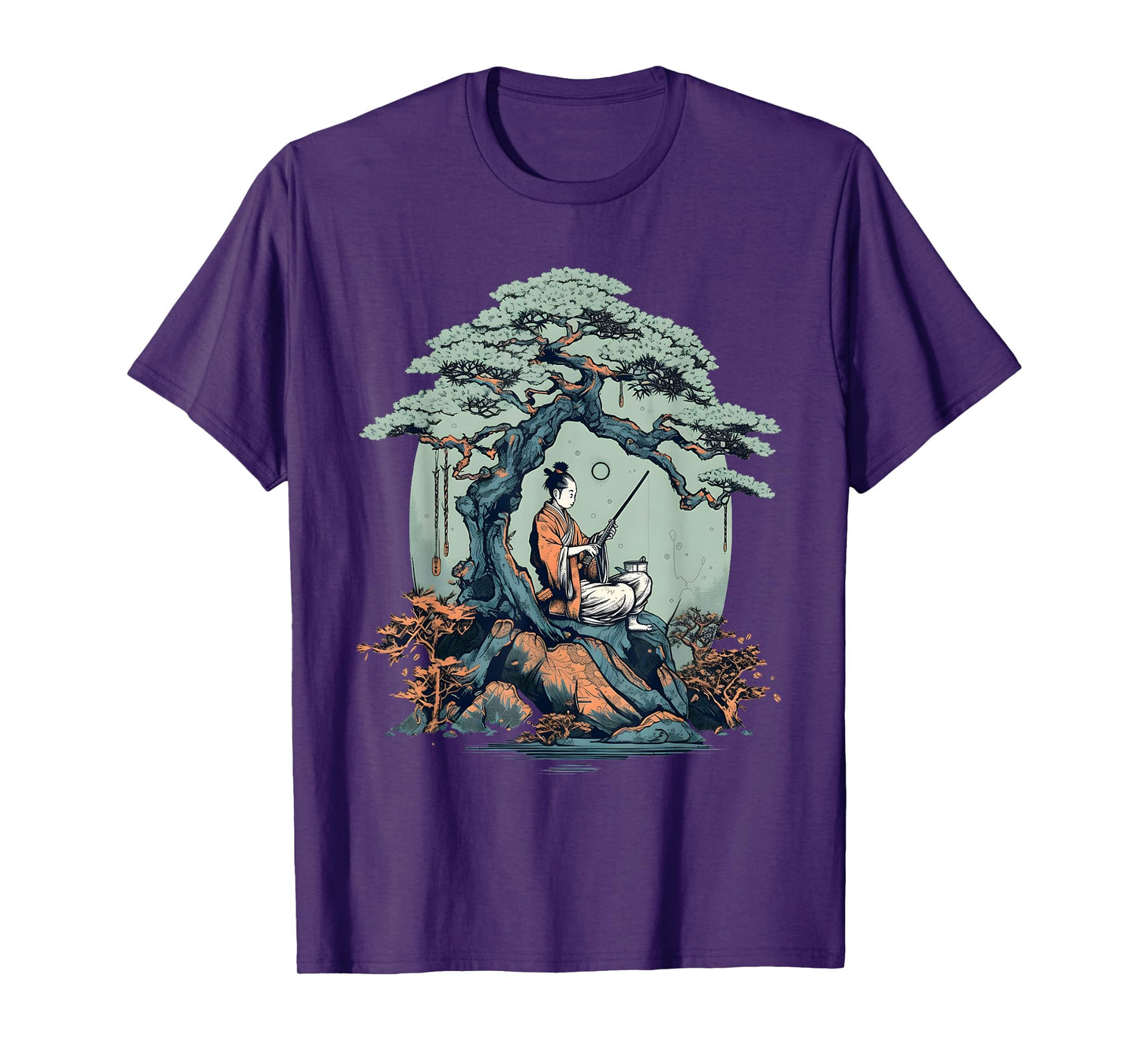 Relaxing Samurai Bonsai Tree T-Shirt