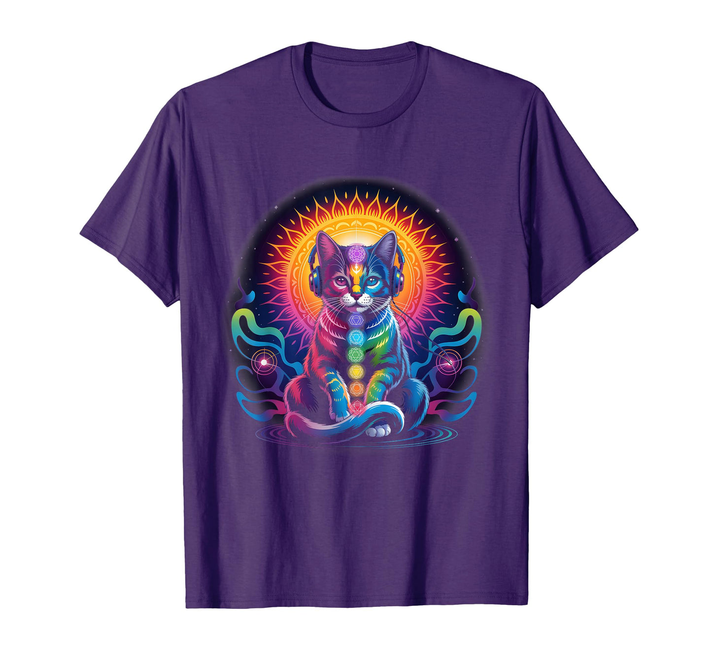 Colorful Zen Cat Meditating Buddha Cat Fancy T-Shirt