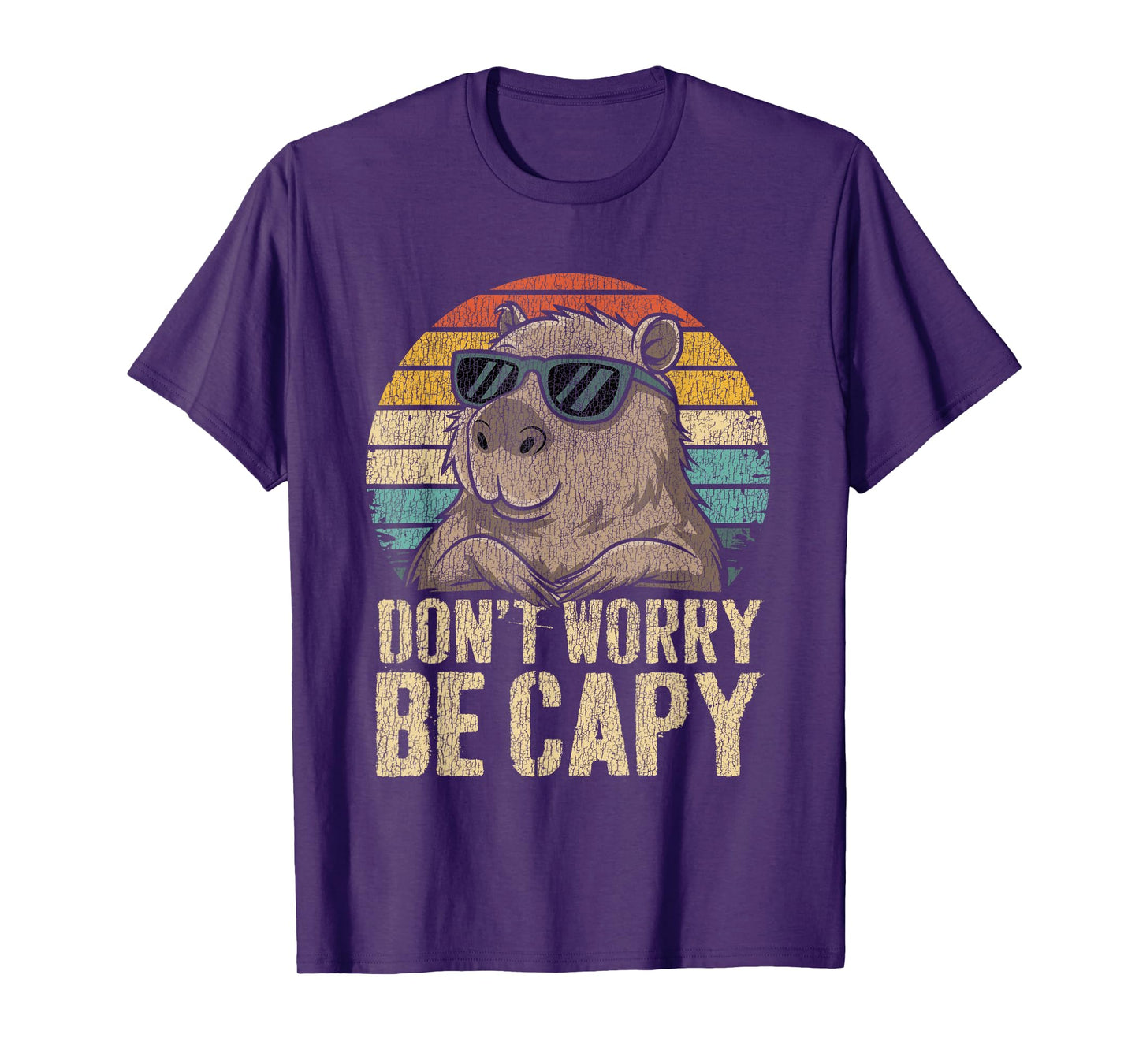 Dont Worry Be Capy Capybara Retro Men Women Boys Kids Youth T-Shirt