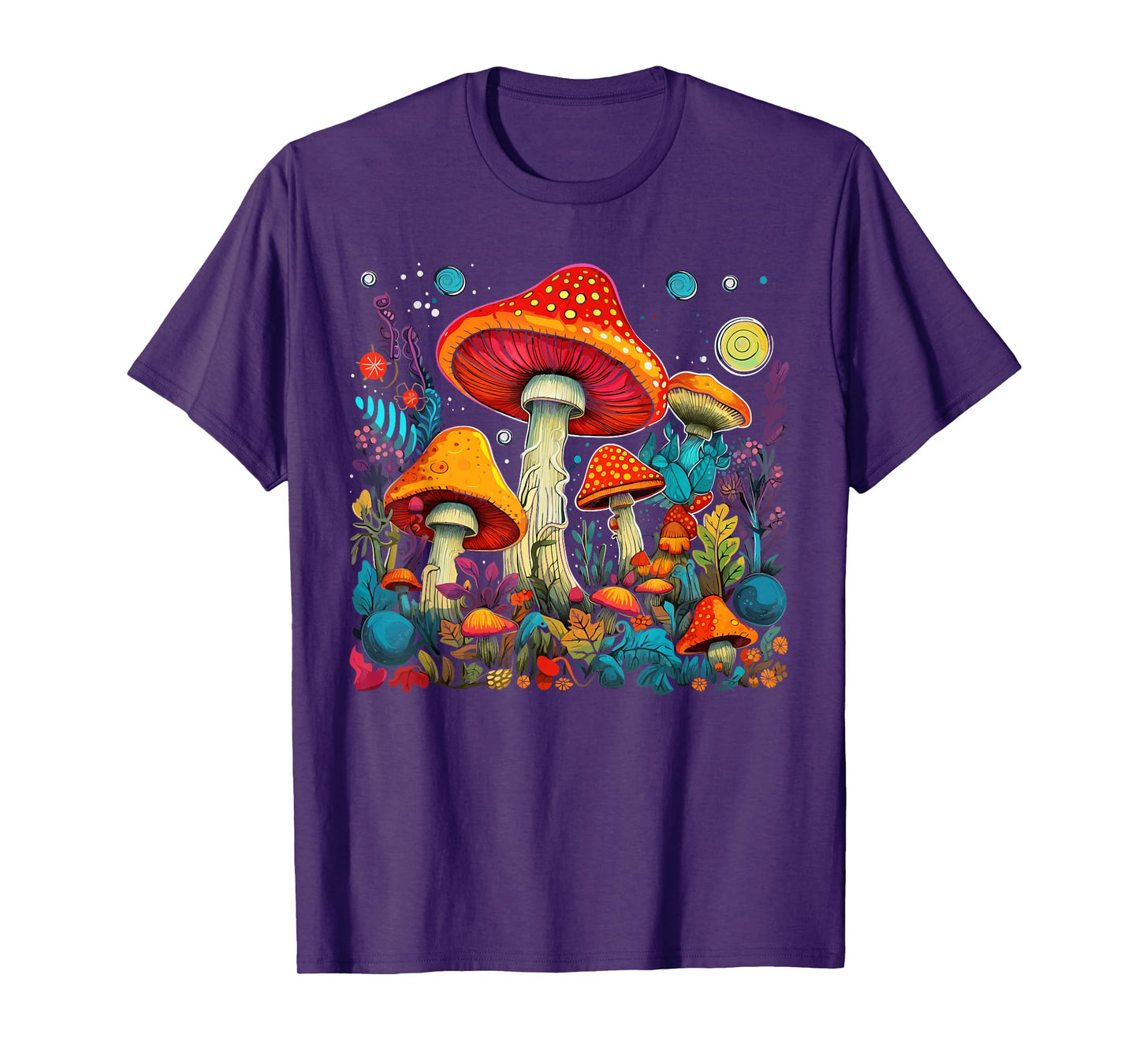 Hippie Mushrooms Psychedelic Forest Fungi Festival T-Shirt