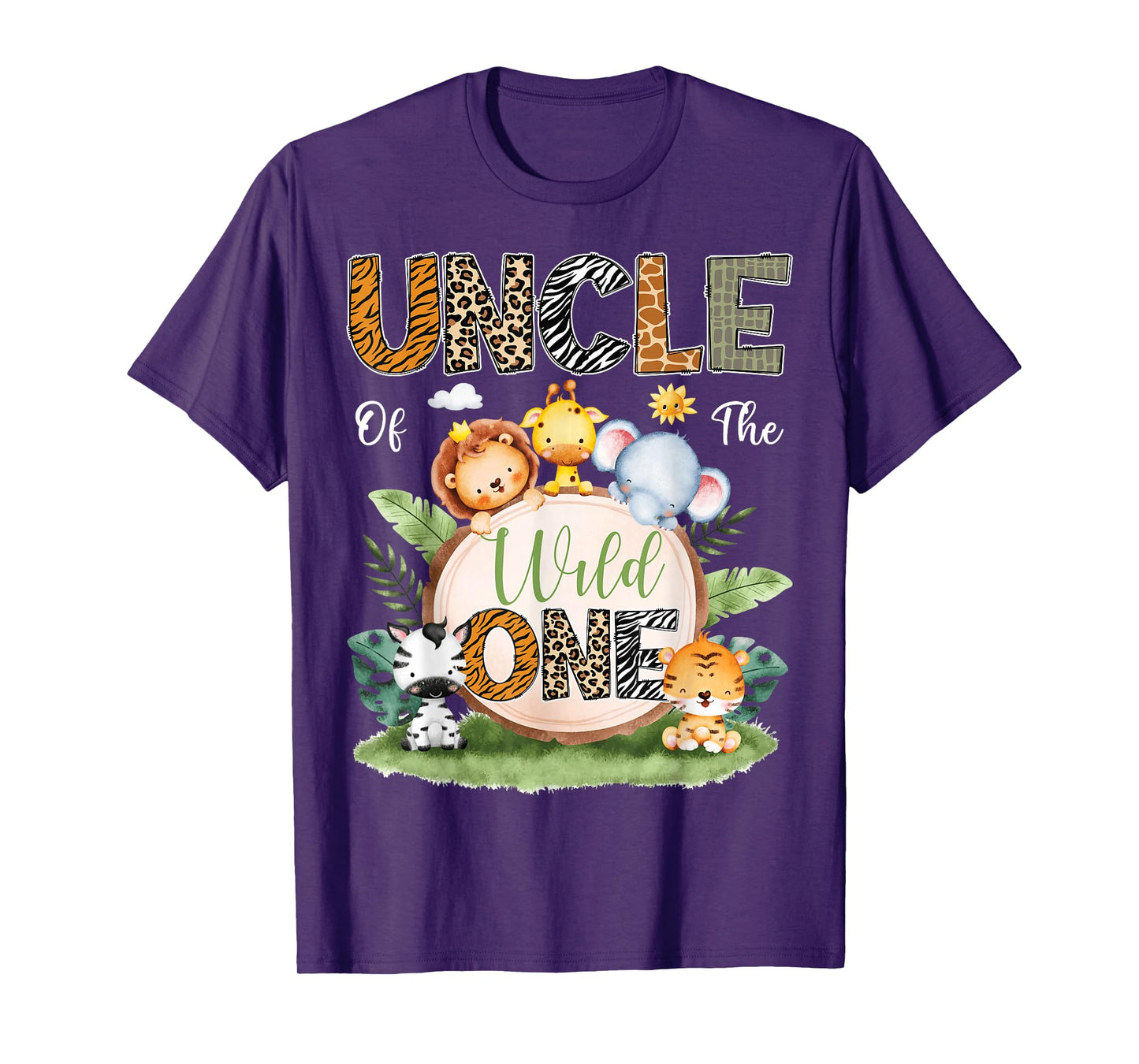 Uncle Of The Wild One 1St Birthday Kids Safari Jungle T-Shirt