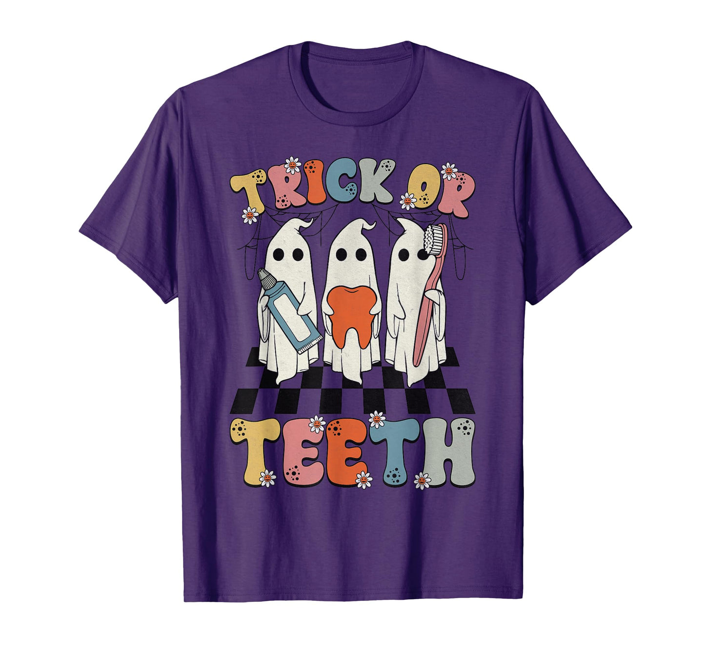 Funny Trick Or Teeth Halloween Dental Hygienist Or Assistant T-Shirt